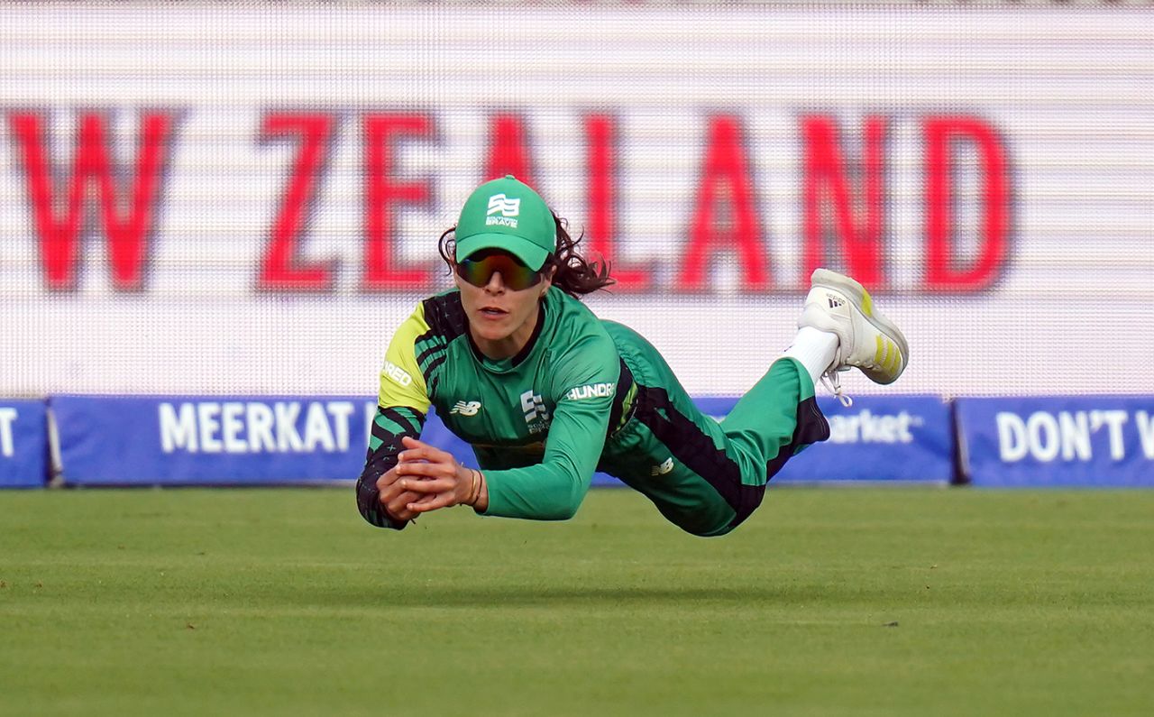 Maia Bouchier claimed a diving catch in the deep, Southern Brave vs Northern Superchargers, Women's Hundred final, Lord's, August 27, 2023
