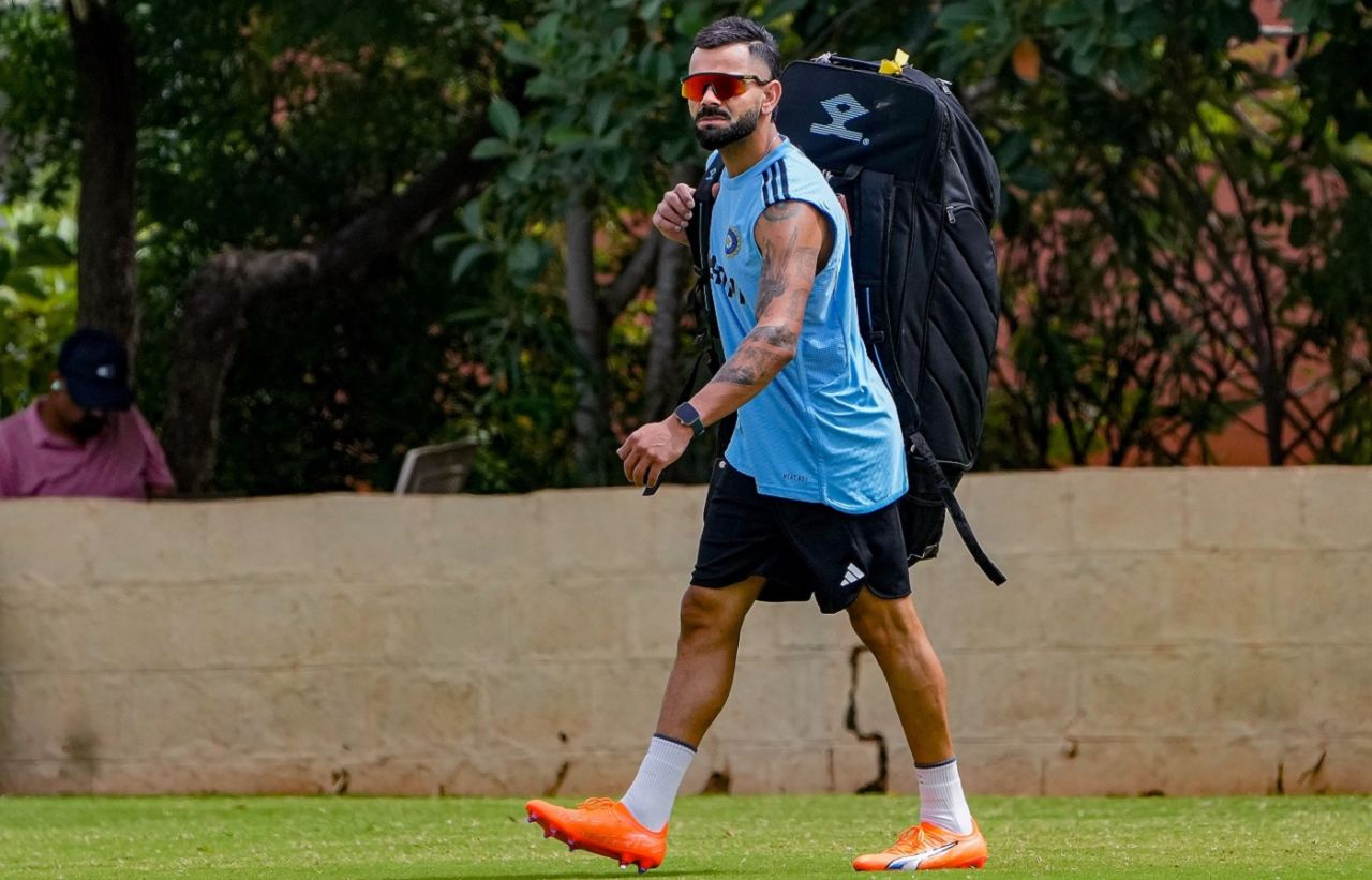 Virat Kohli arrives for India's training session, Bengaluru, August 29, 2023