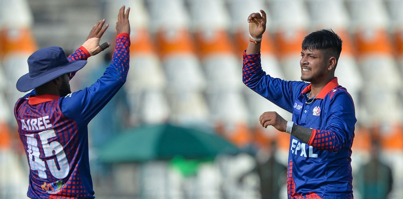 Sandeep Lamichhane struck in the 28th over, Pakistan vs Nepal, Asia Cup, Multan, August 30, 2023