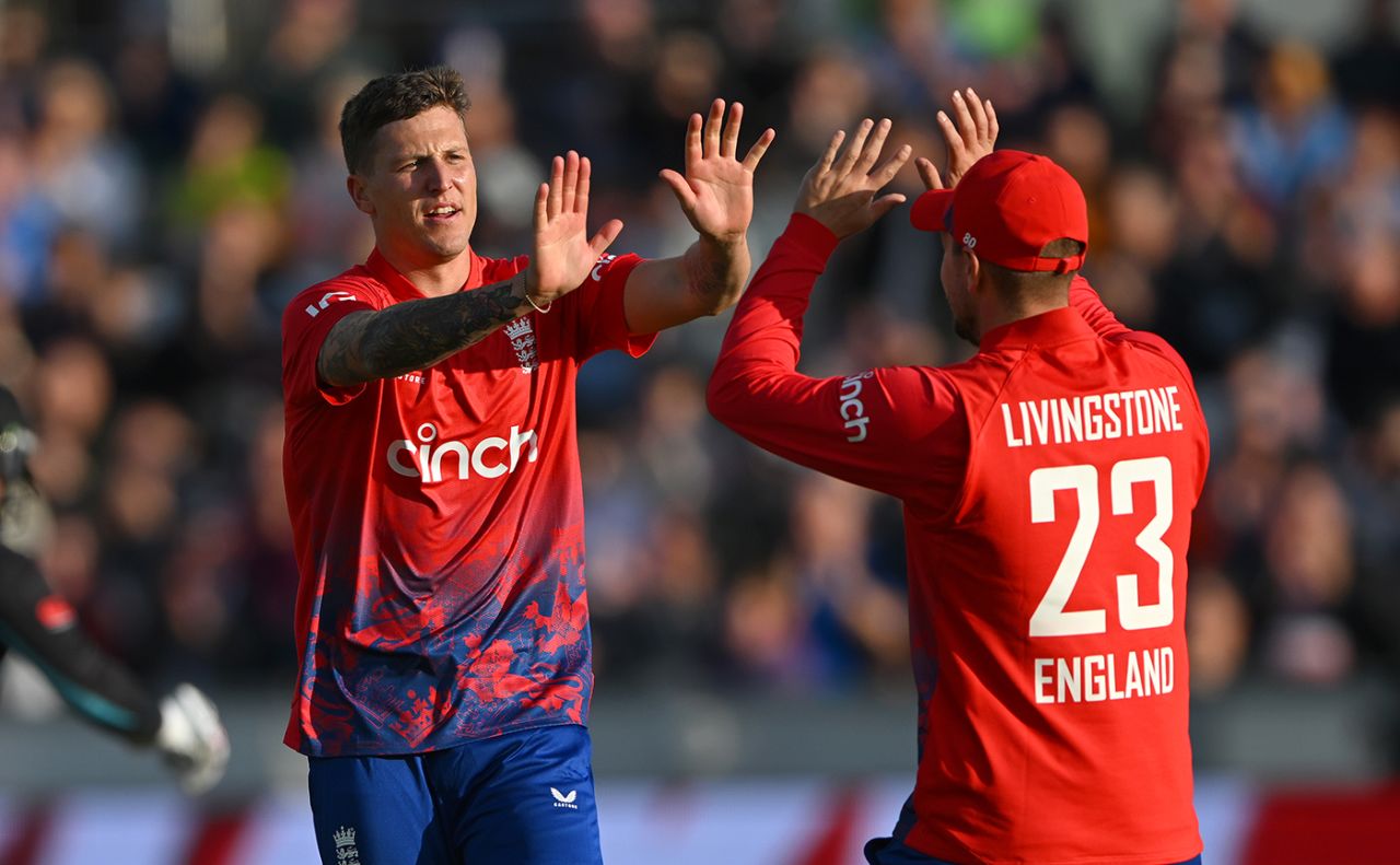 Brydon Carse claimed a wicket in his second over on debut, England vs New Zealand, 1st T20I, Chester-le-Street, August 30, 2023