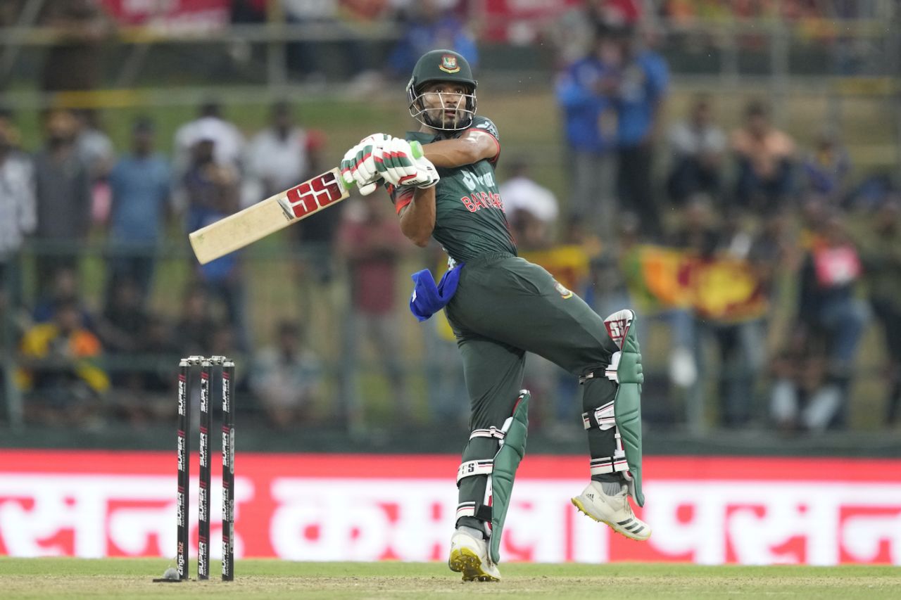 Najmul Hossain Shanto brought up his fifty in the 24th over, Sri Lanka vs Bangladesh, Asia Cup, Pallekele, August 31, 2023