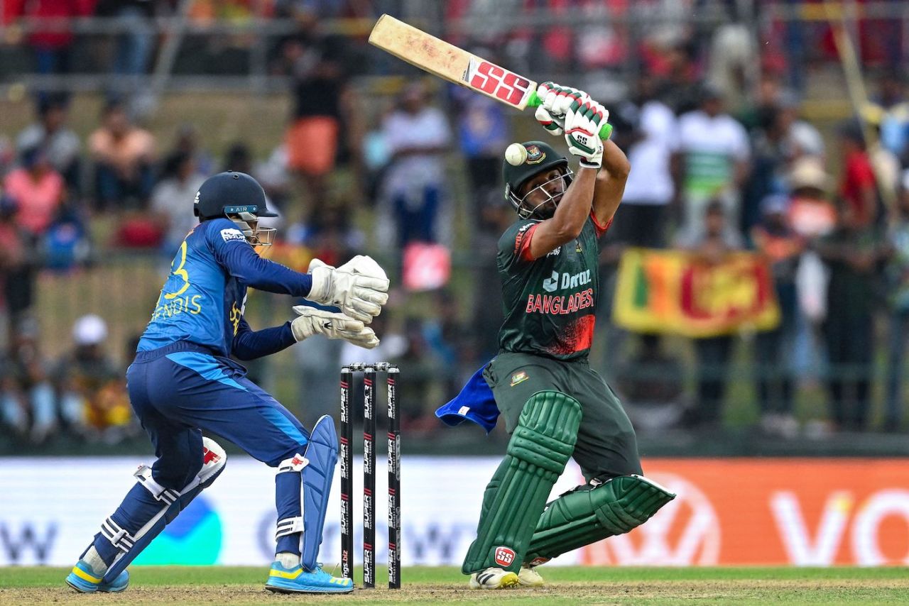 Najmul Hossain Shanto going fine tests Kusal Mendis' reflexes, Sri Lanka vs Bangladesh, Asia Cup, Pallekele, August 31, 2023