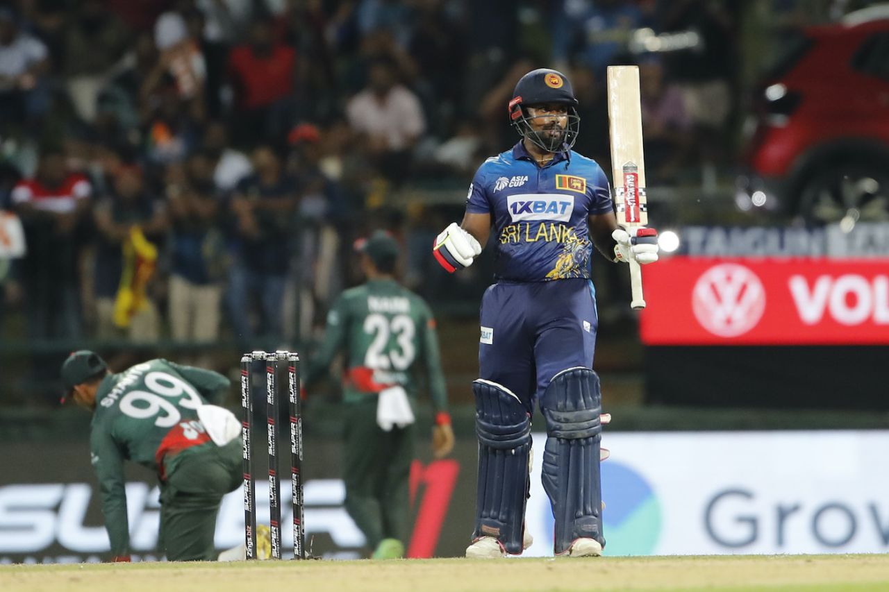 Charith Asalanka steered Sri Lanka home with an unbeaten 62, Sri Lanka vs Bangladesh, Asia Cup, Pallekele, August 31, 2023