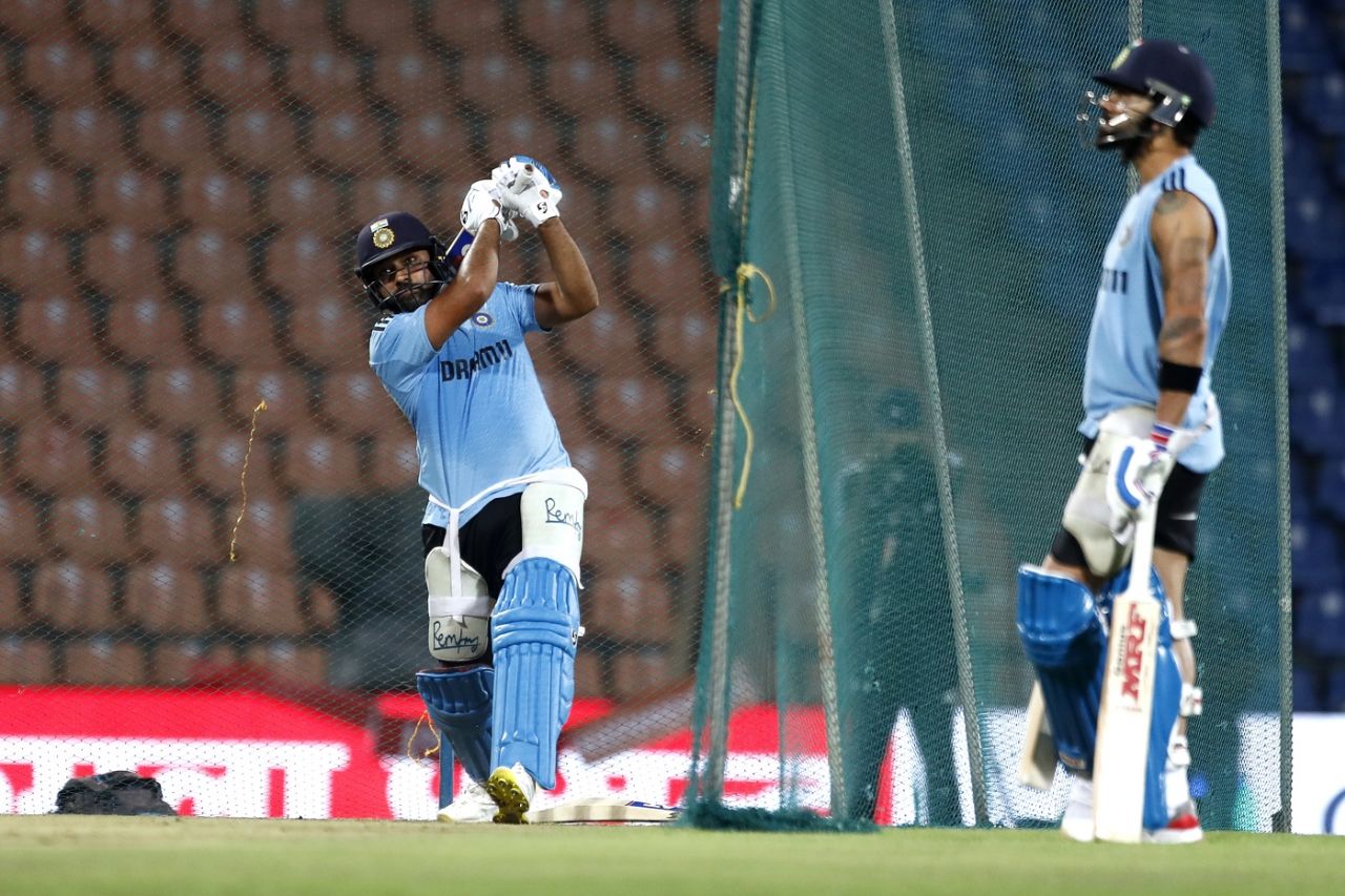 Rohit Sharma bats at the nets as Virat Kohli waits for his turn, Asia Cup 2023, Pallekele, September 1, 2023