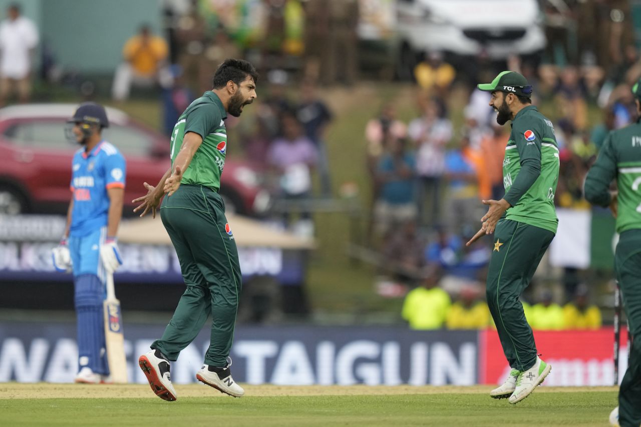 Haris Rauf was taken for runs early on, but struck back with Shreyas Iyer's wicket, India vs Pakistan, Asia Cup, Pallekele, September 2, 2023