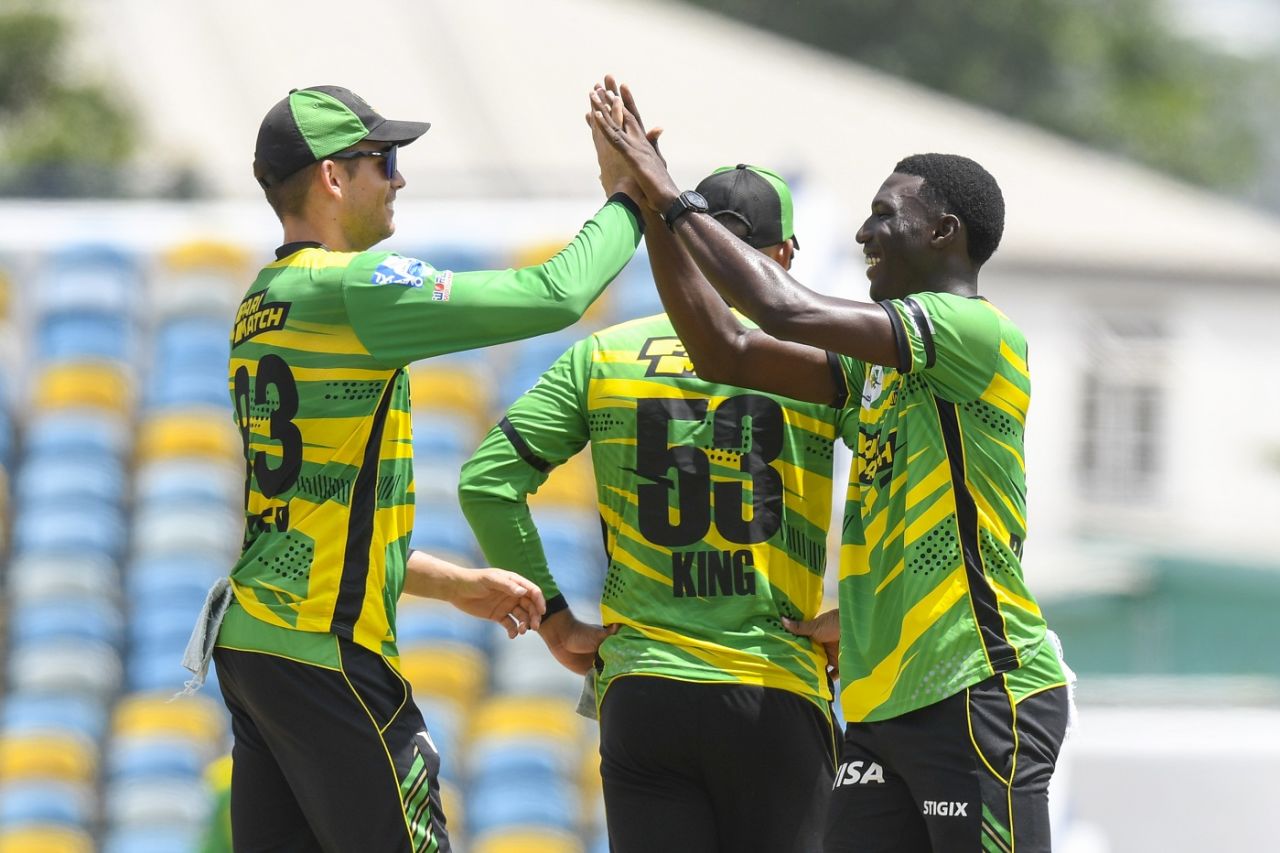 Kelvin Pitman produced a double-strike in his first over in the CPL, Jamaica Tallawahs vs Trinbago Knight Riders, Bridgetown, CPL 2023, September 3, 2023