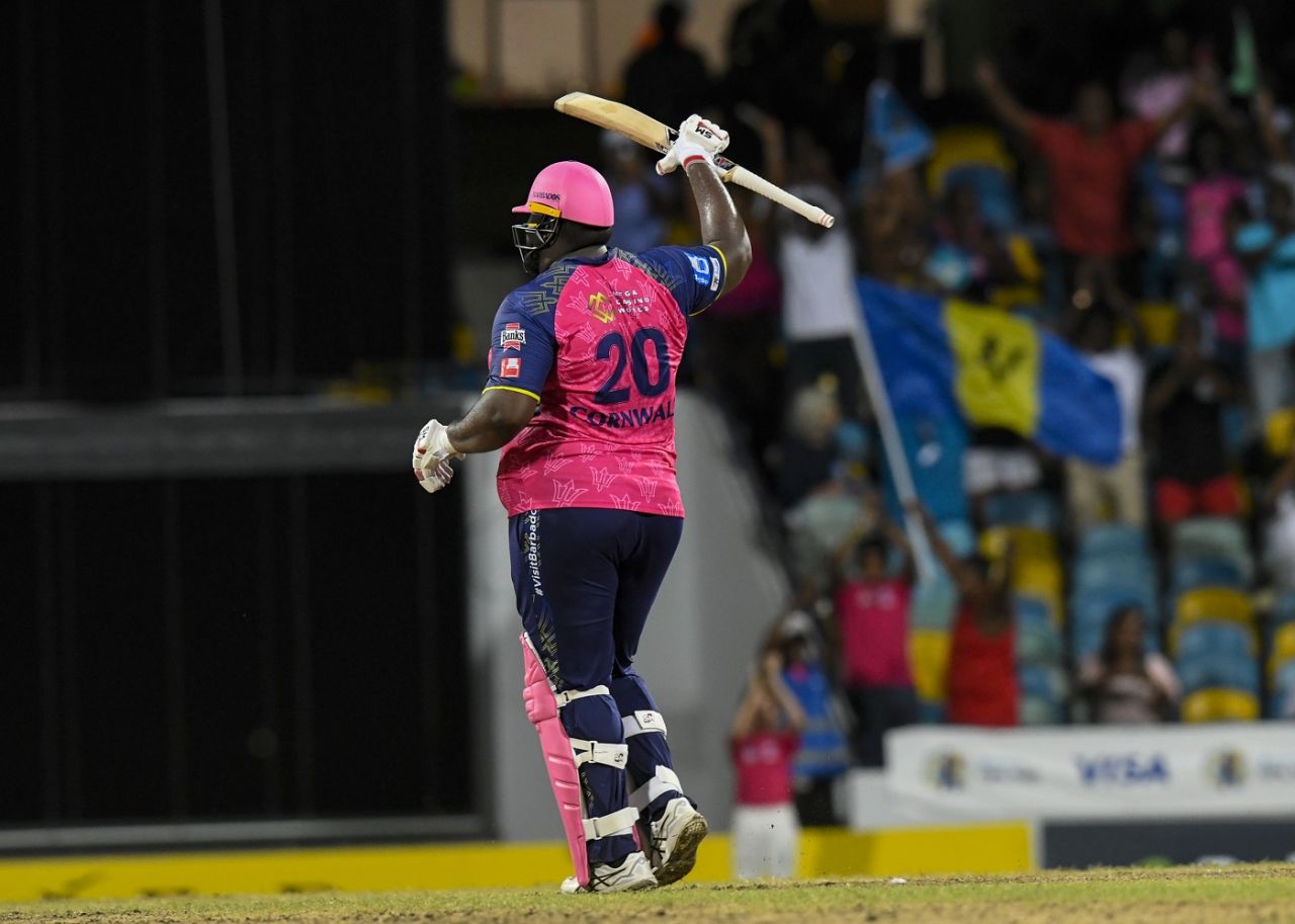Rahkeem Cornwall bashed 102 off just 48 balls, Barbados Royals vs St Kitts and Nevis Patriots, CPL 2023, Bridgetown, September 03, 2023