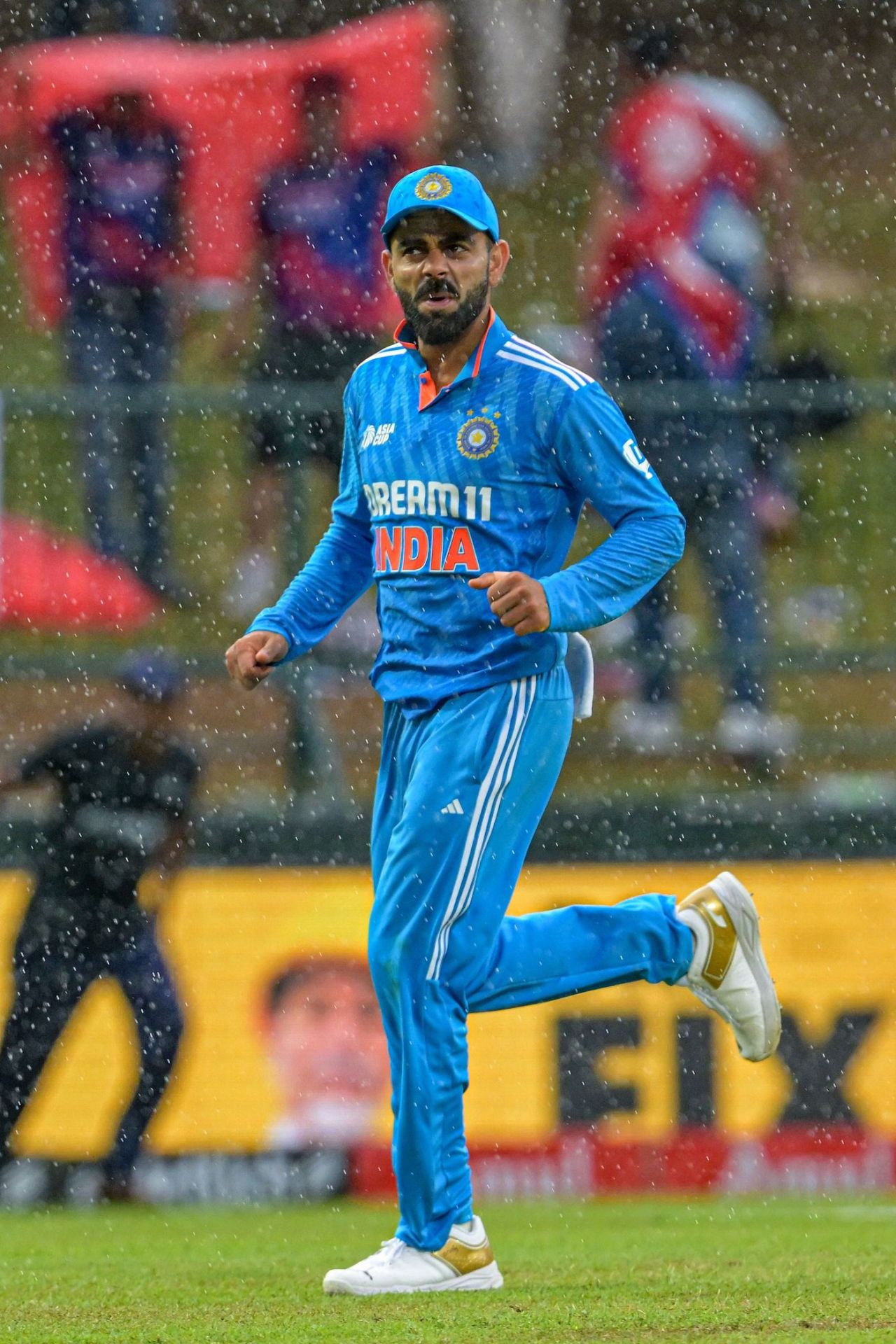 The rain never quite went away, but got heavier in the 38th over of the Nepal innings, India vs Nepal, Asia Cup, Pallekele, September 4, 2023