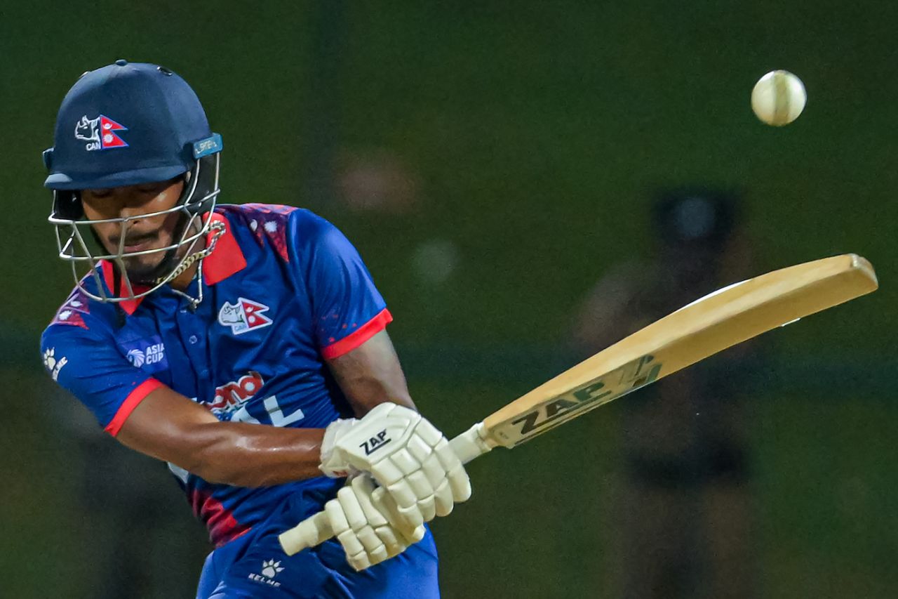 Shut your eyes and swing! Somal Kami struck some meaty blows towards the end, India vs Nepal, Asia Cup, Pallekele, September 4, 2023