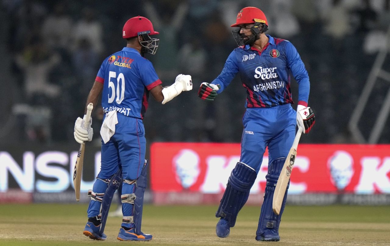 Hashmatullah Shahidi and Mohammad Nabi get together, Afghanistan vs Sri Lanka, Asia Cup, Lahore, September 5, 2023