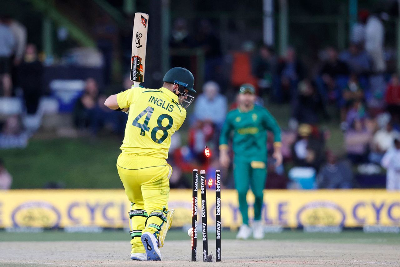 Josh Inglis was part of a top-order collapse, South Africa vs Australia, 1st ODI, Bloemfontein, September 7, 2023