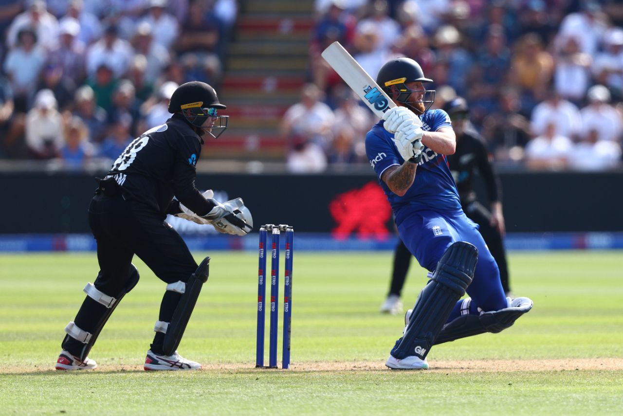 Ben Stokes pulls through the leg-side, England vs New Zealand, 1st ODI, Cardiff, September 8, 2023