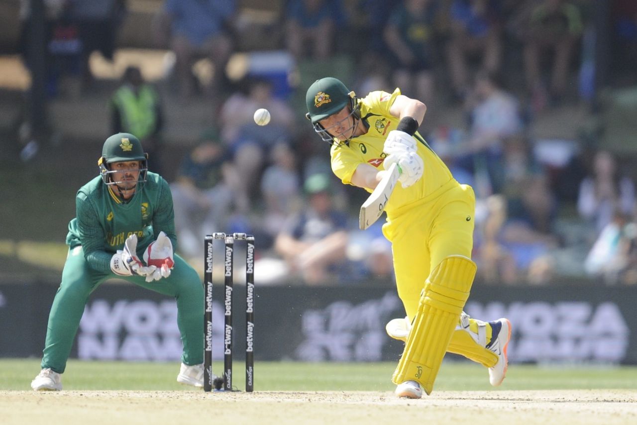 Marnus Labuschagne lofts over mid off, South Africa vs Australia, 2nd ODI, Bloemfontein, September 9, 2023