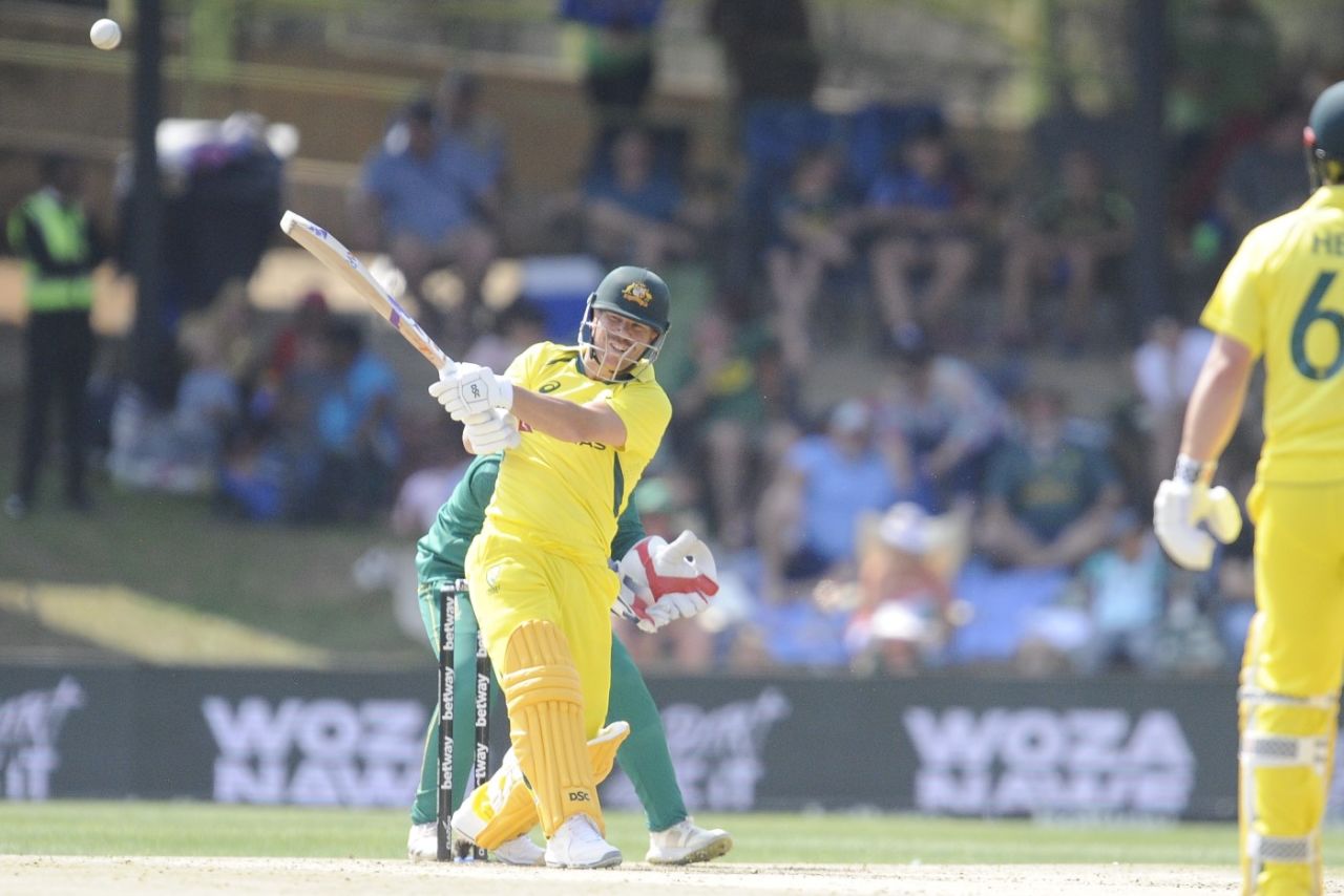 David Warner pulls over midwicket, South Africa vs Australia, 2nd ODI, Bloemfontein, September 9, 2023