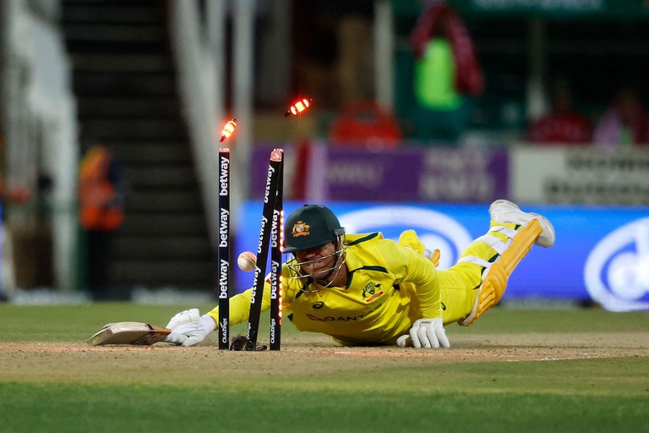 David Warner slipped, fell and got run out, South Africa vs Australia, 3rd ODI, Potchefstroom, September 12, 2023