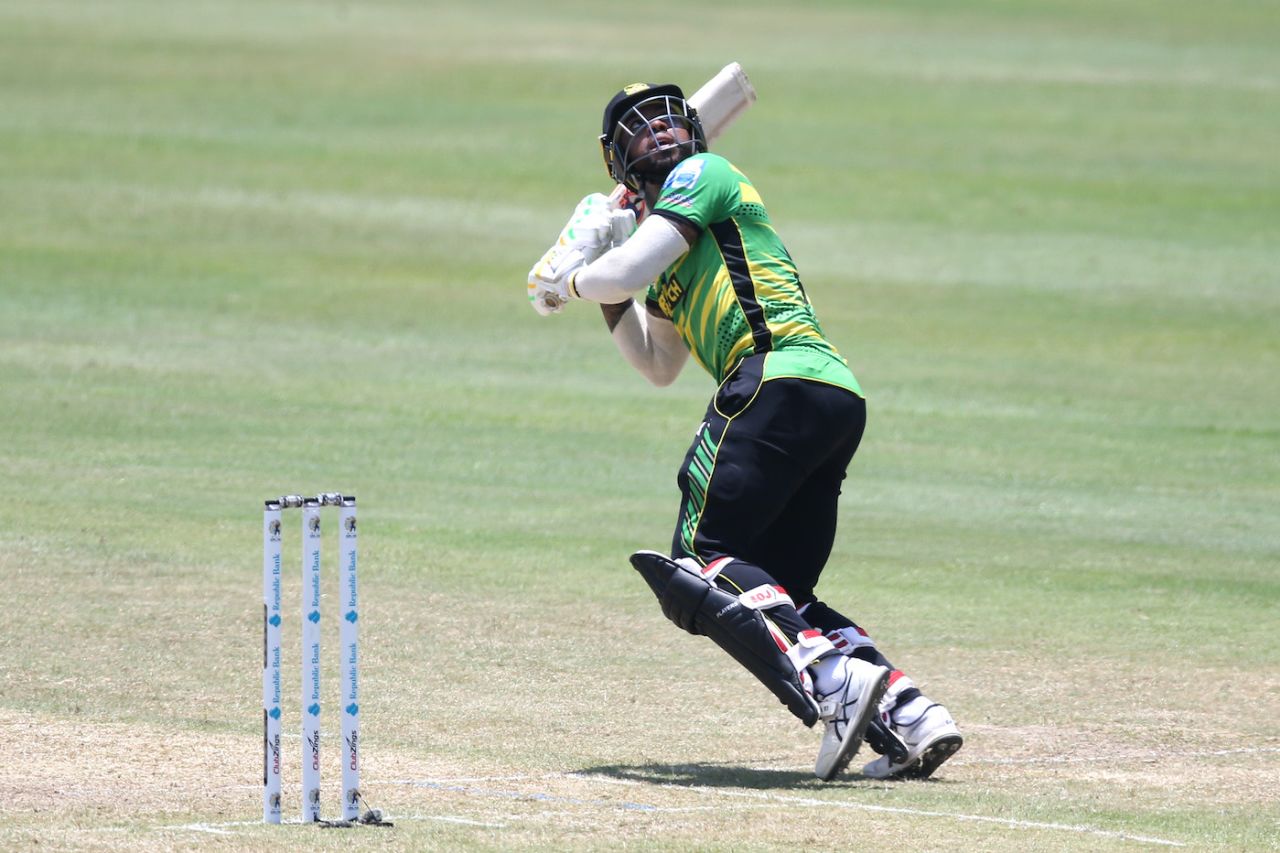 Fabian Allen whacked three fours and two sixes in his 18-ball 33, Jamaica Tallawahs vs St Kitts and Nevis Patriots, Providence, CPL, September 16, 2023