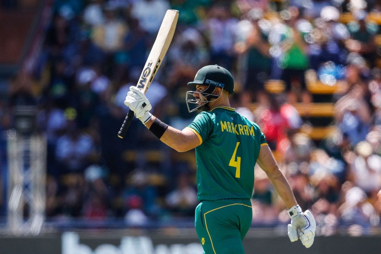 Aiden Markram brought up his fifty in the 29th over, South Africa vs Australia, 5th ODI, Johannesburg, September 17, 2023