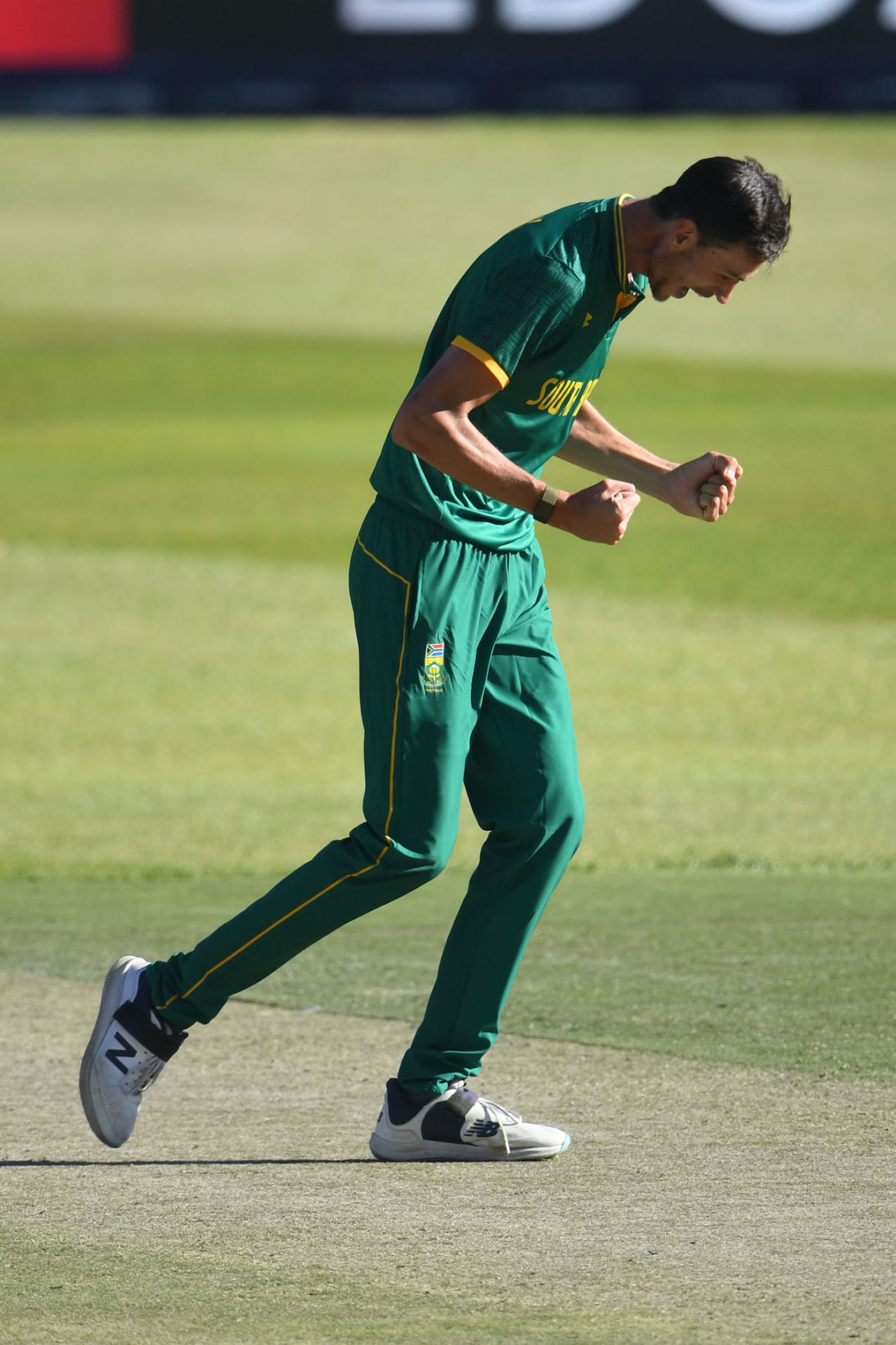 There was no shortage of celebrations for Marco Jansen, South Africa vs Australia, 5th ODI, Johannesburg, September 17, 2023