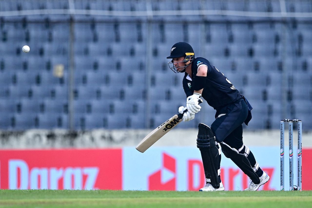 Will Young was cautious before an early rain break, Bangladesh vs New Zealand, 1st ODI, Mirpur, September 21, 2023
