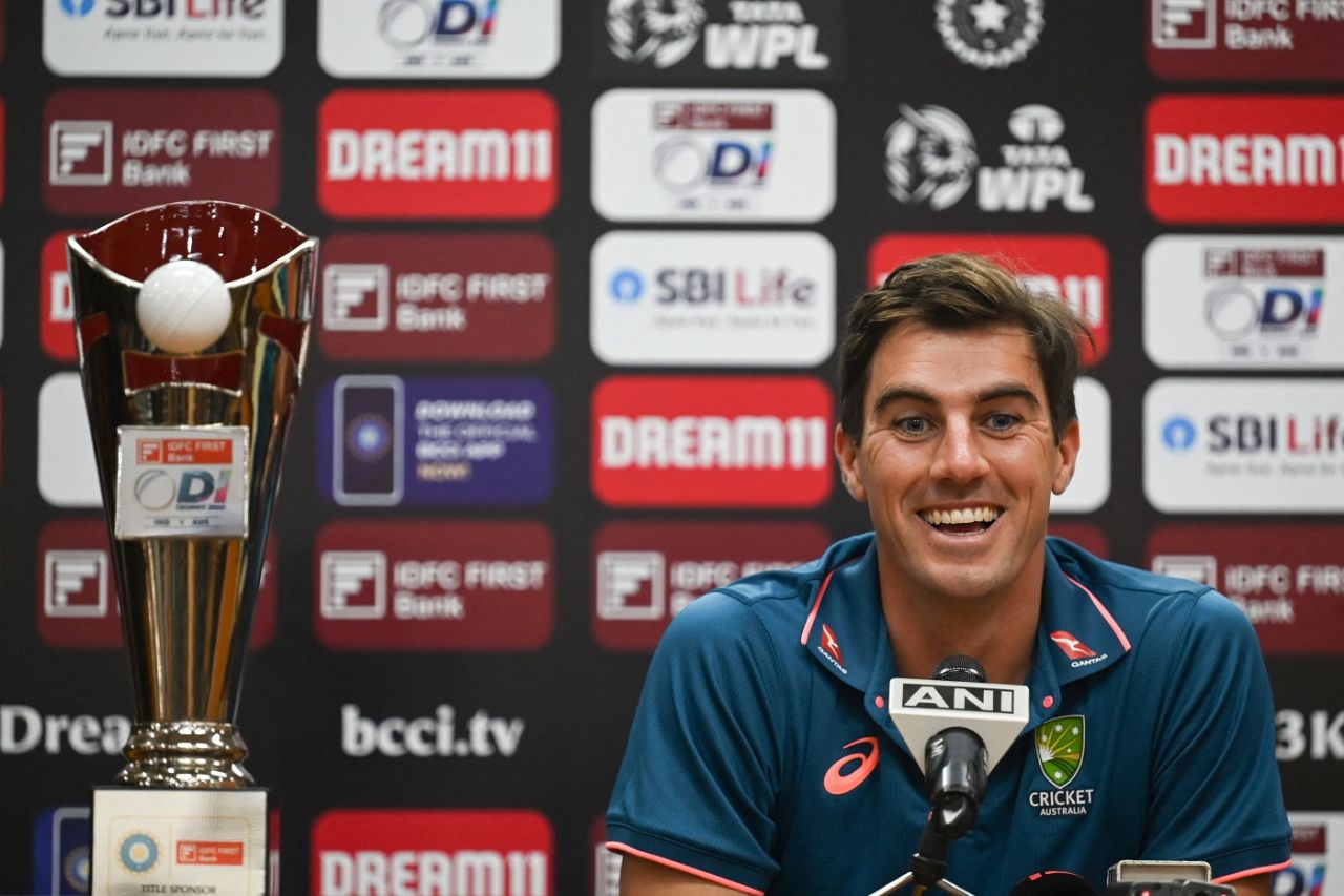 Pat Cummins is all smiles addressing the media in Mohali, Mohali, Sept 21, 2023