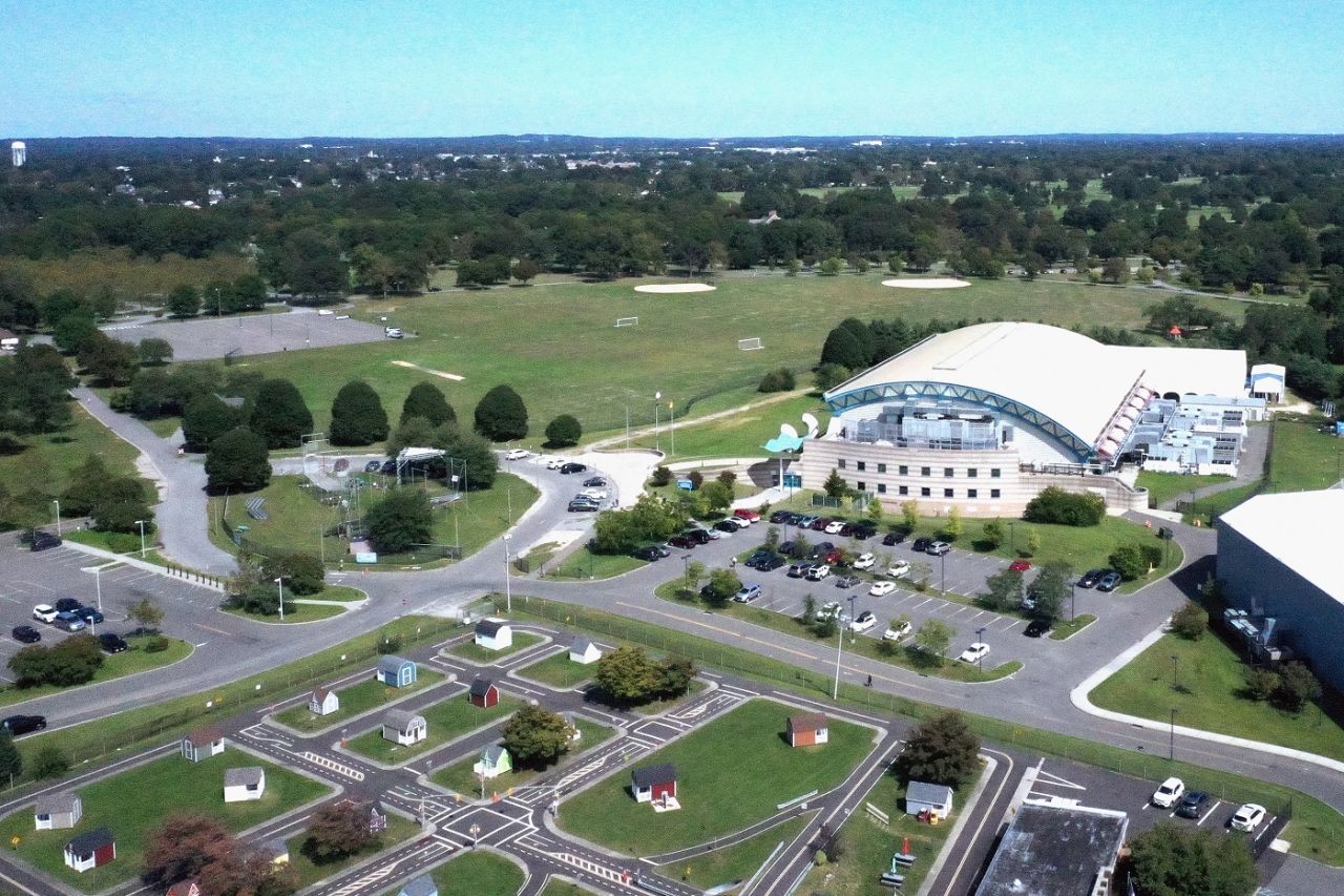 An aerial view of the Eisenhower Park, New York, September 21, 2023
