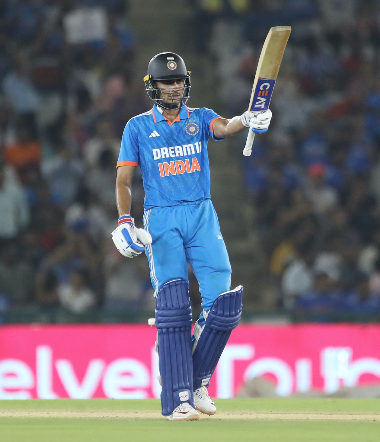 Shubman Gill brought up a 37-ball fifty in the 14th over, India vs Australia, 1st ODI, Mohali, September 22, 2023