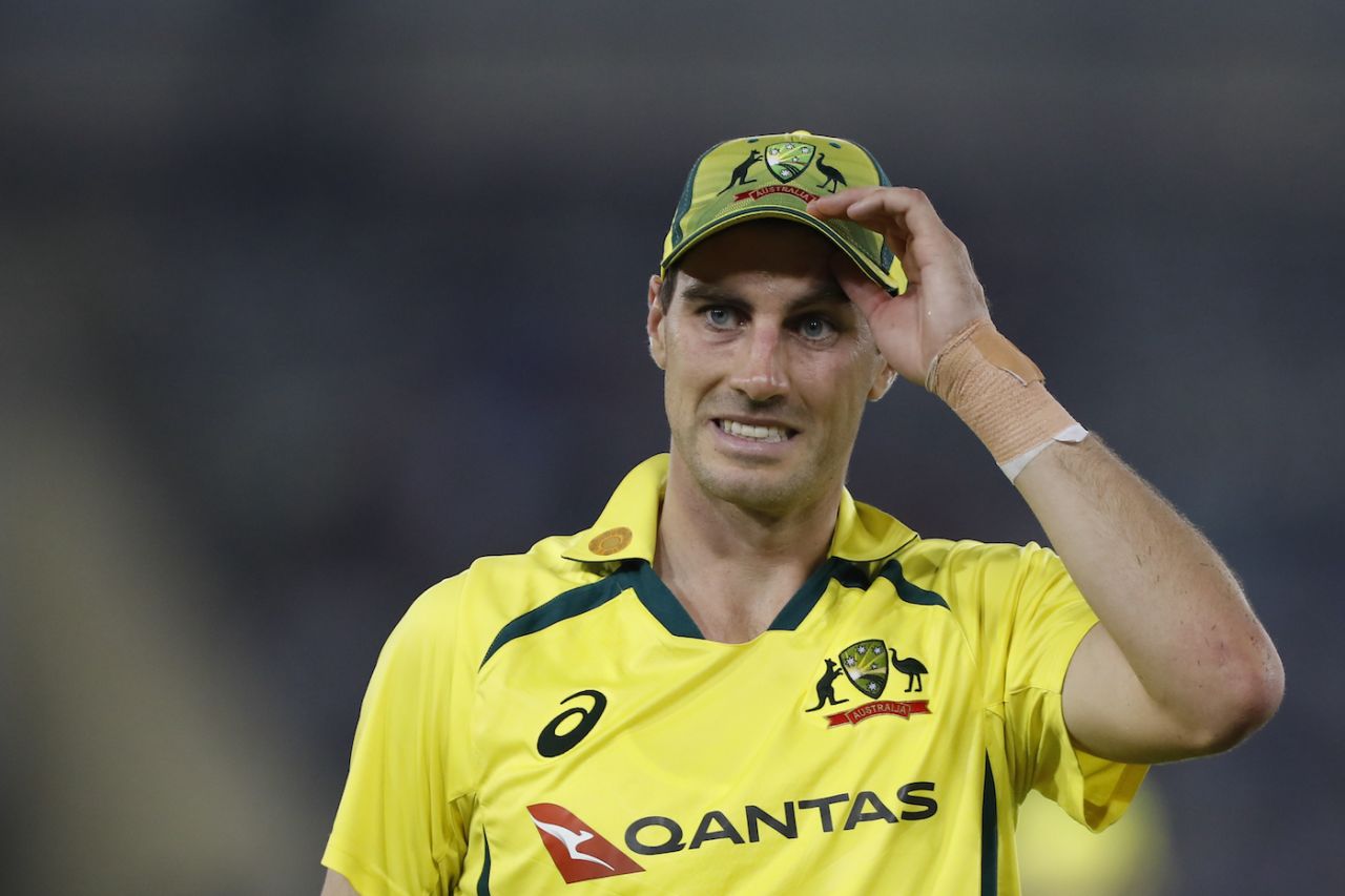 Pat Cummins had his thinking cap on, but it wasn't being very cooperative for a long while in India's innings, India vs Australia, 1st ODI, Mohali, September 22, 2023