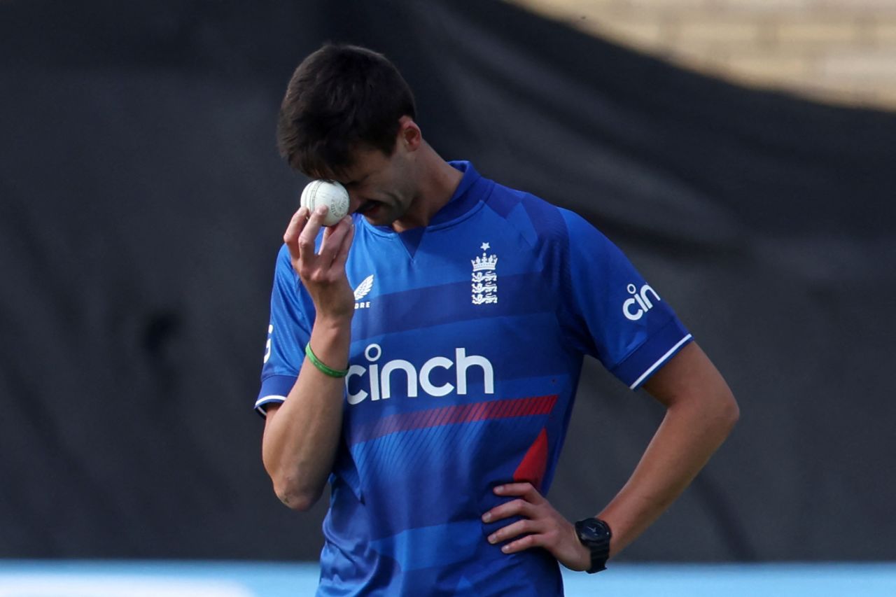 George Scrimshaw winces after another no-ball in a nervy opening spell, England vs Ireland, 2nd ODI, Trent Bridge, September 23, 2023