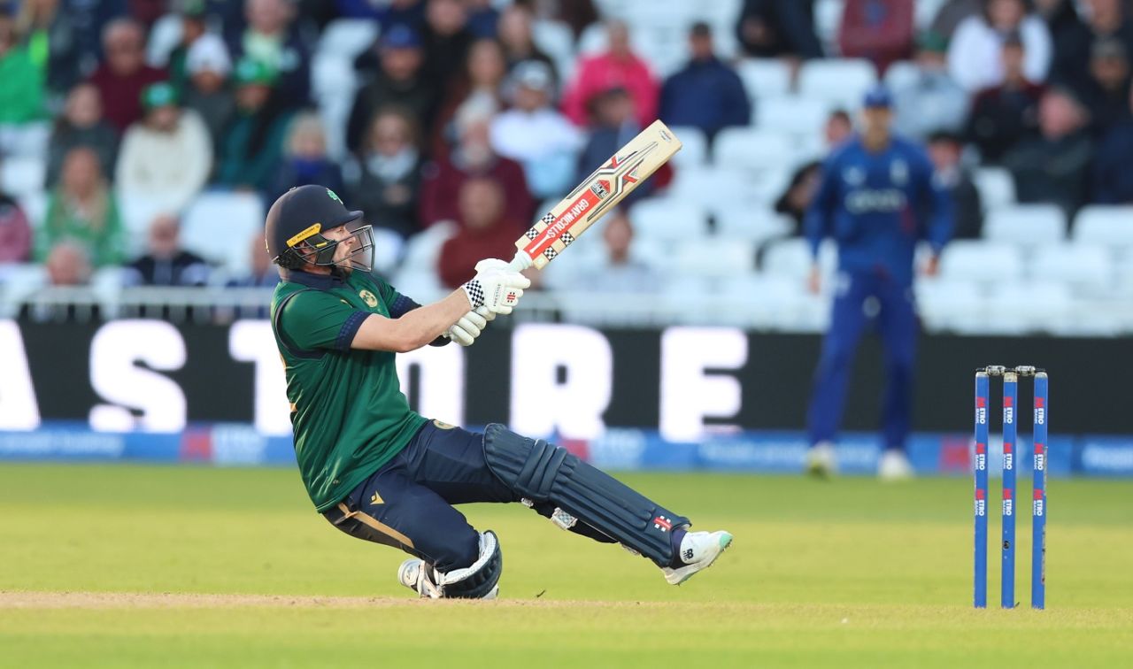 Josh Little got into unorthodox positions but hung on, England vs Ireland, 2nd ODI, Trent Bridge, September 23, 2023