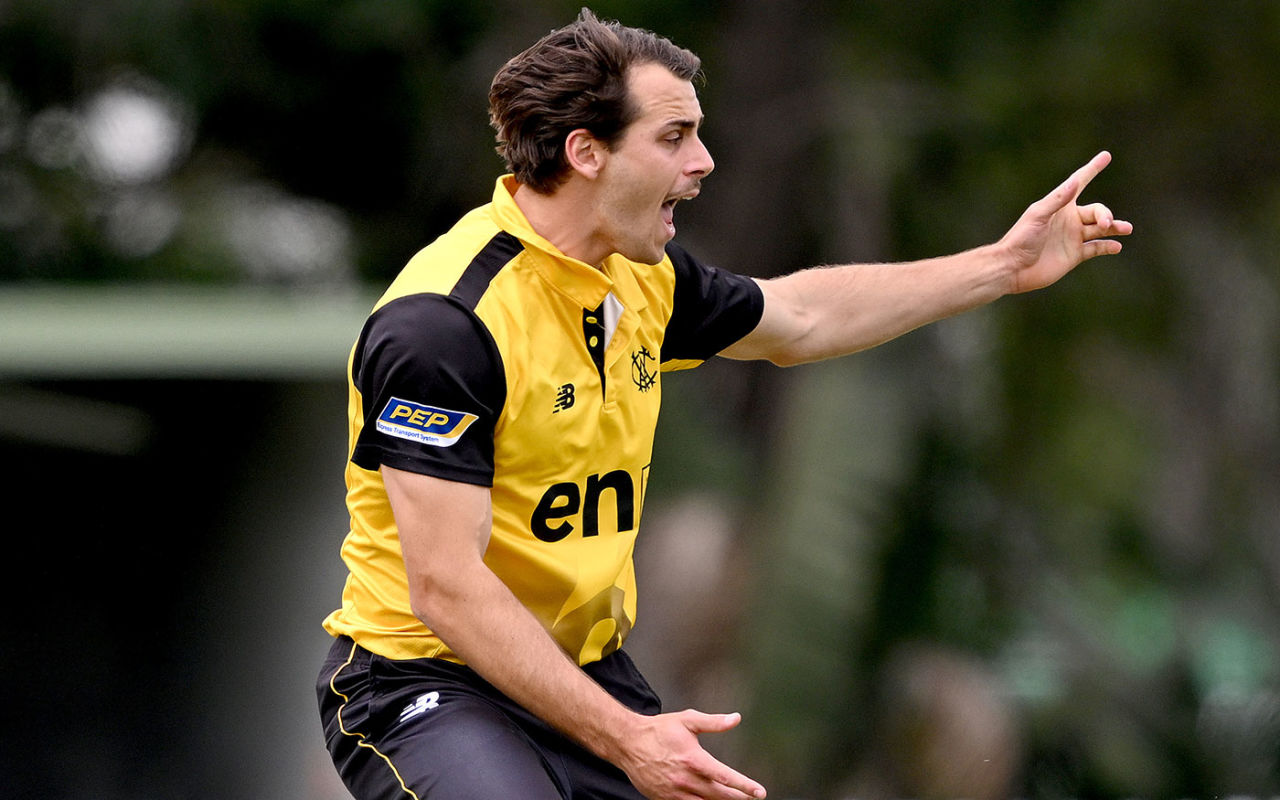 Lance Morris was a touch expensive but claimed four wickets, Queensland vs Western Australia, Marsh Cup, Allan Border Field, September 24, 2023