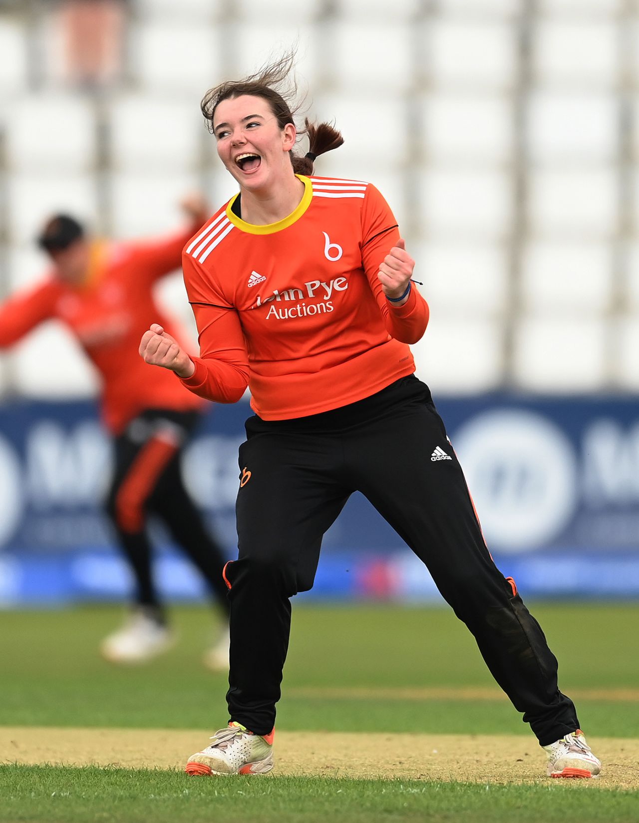 Josie Groves celebrates after dismissing Georgia Adams, Southern Vipers vs Blaze, Rachael Heyhoe Flint Trophy final, Northampton, September 24, 2023