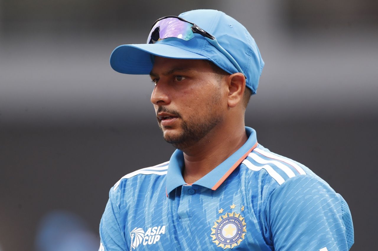 Kuldeep Yadav looks on, Bangladesh vs India, Asia Cup Super Four, Colombo, September 15, 2023