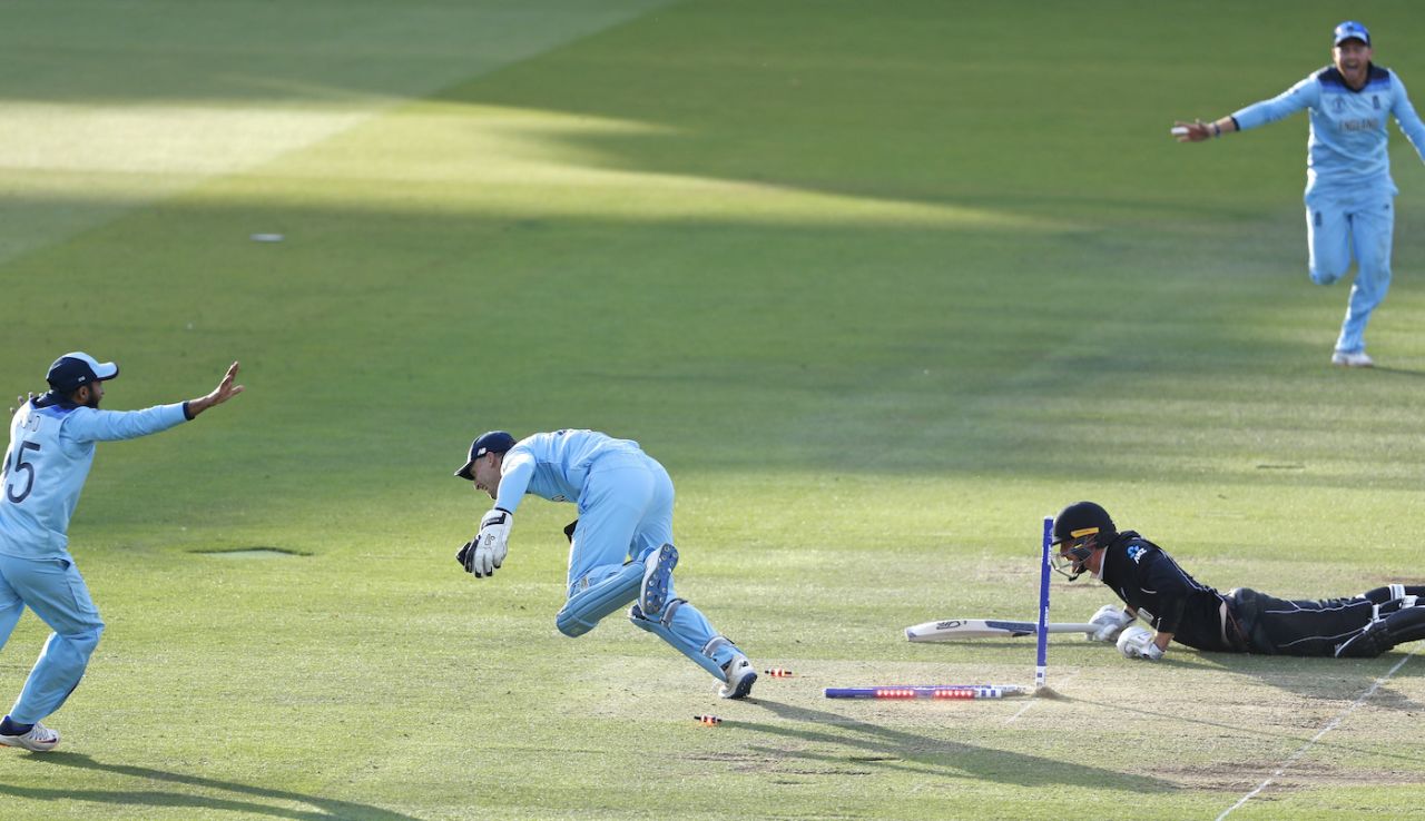 The moment that won England the World Cup: Martin Guptill is run out by Jos Buttler, England v New Zealand, World Cup 2019 final, Lord's, July 14, 2019