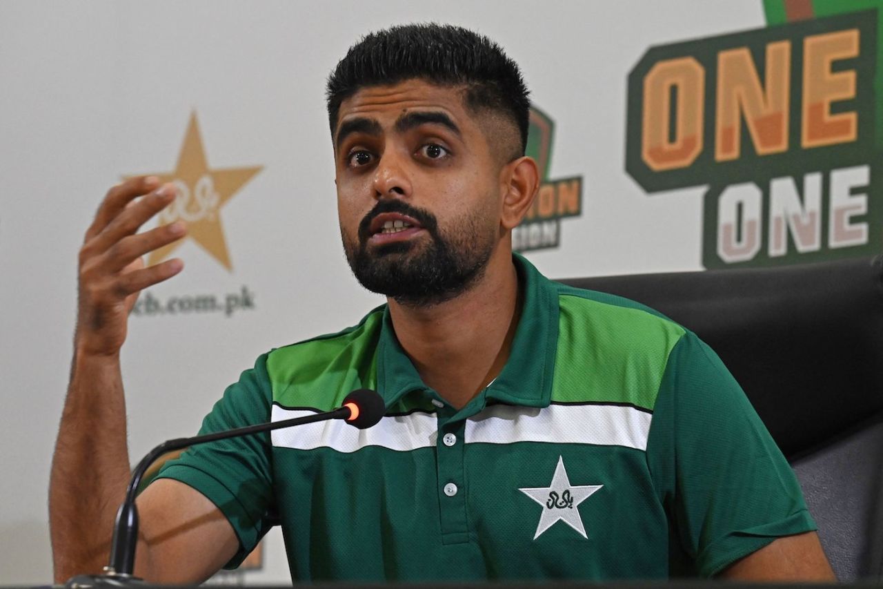 Babar Azam at a press conference, Lahore, September 26, 2023