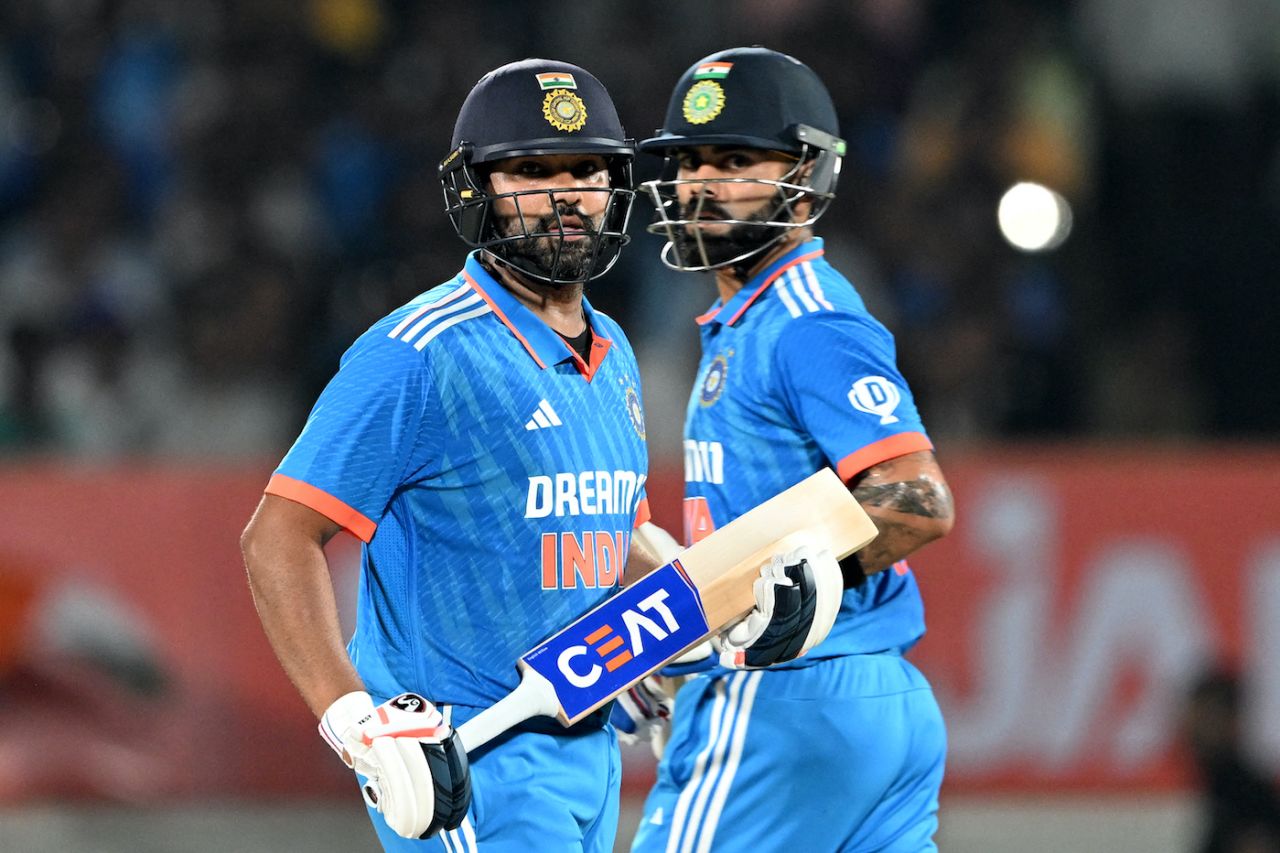 Rohit Sharma and Virat Kohli added 70 for the second wicket, India vs Australia, 3rd ODI, Rajkot, September 27, 2023