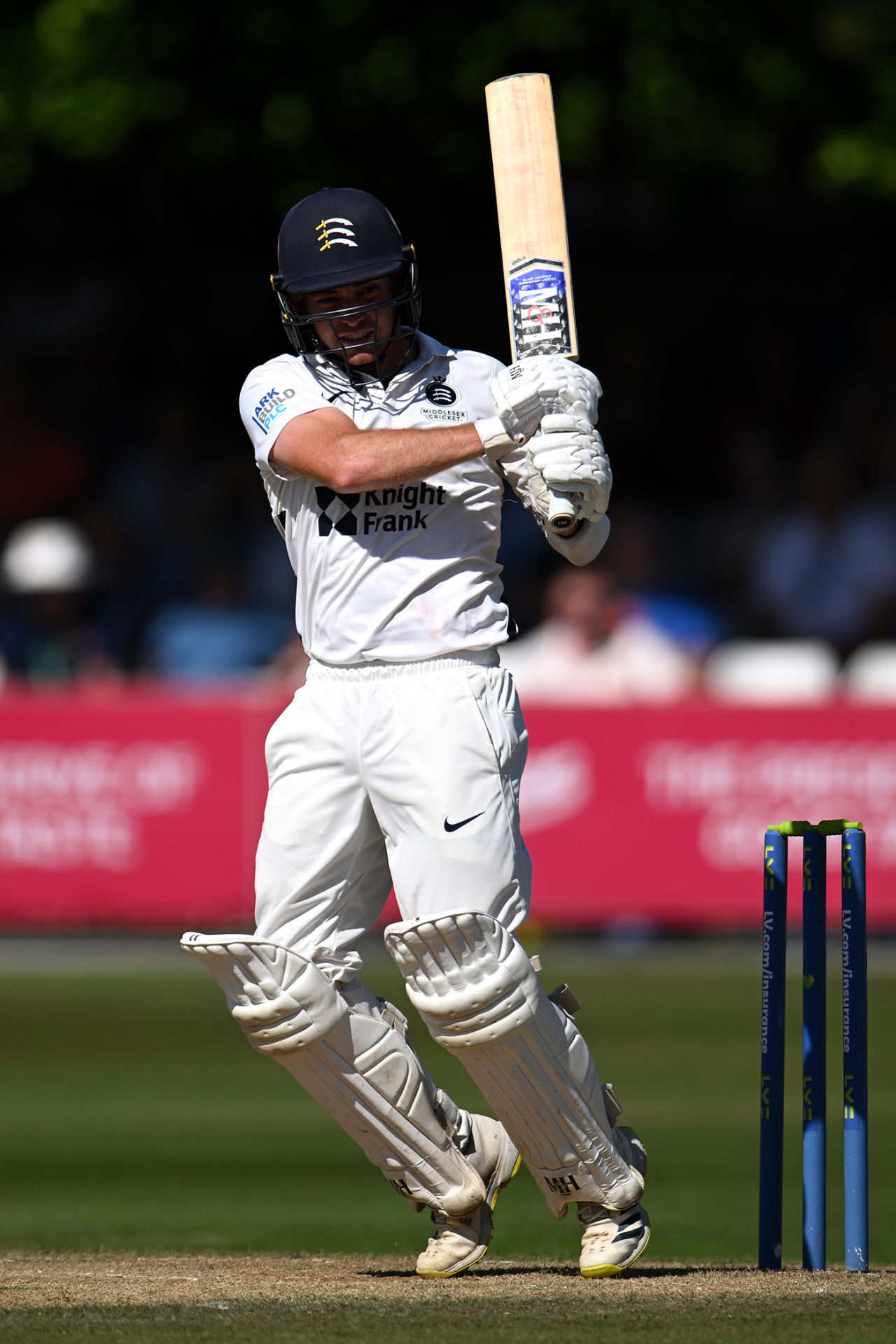 Ryan Higgins whips one to the leg side, Essex vs Middlesex, LV= Insurance County Championship, Chelmsford, September 05, 2023