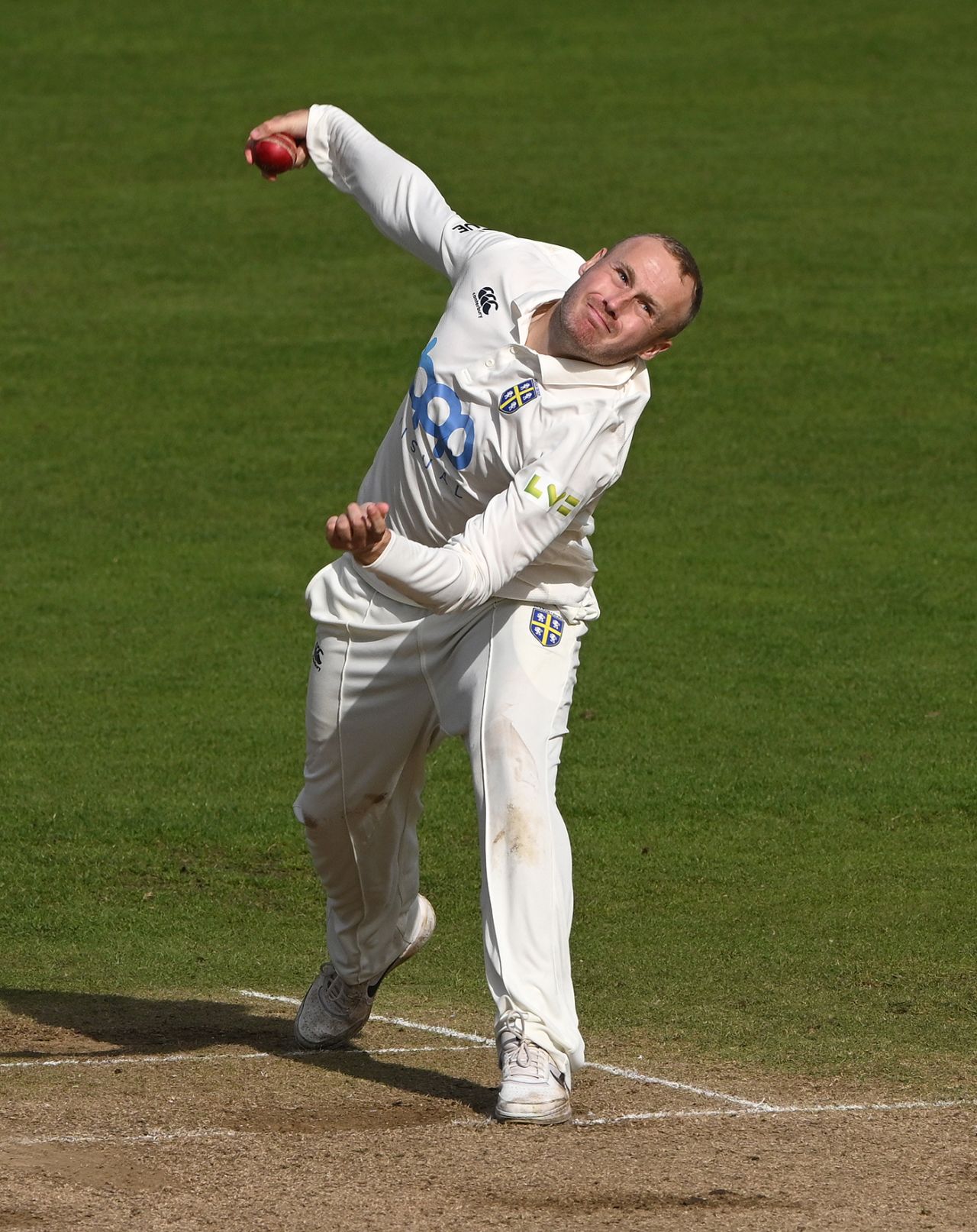 Matt Parkinson sends one down, Durham vs Leicestershire, County Championship, Division Two, Chester-le-Street, September 29, 2023