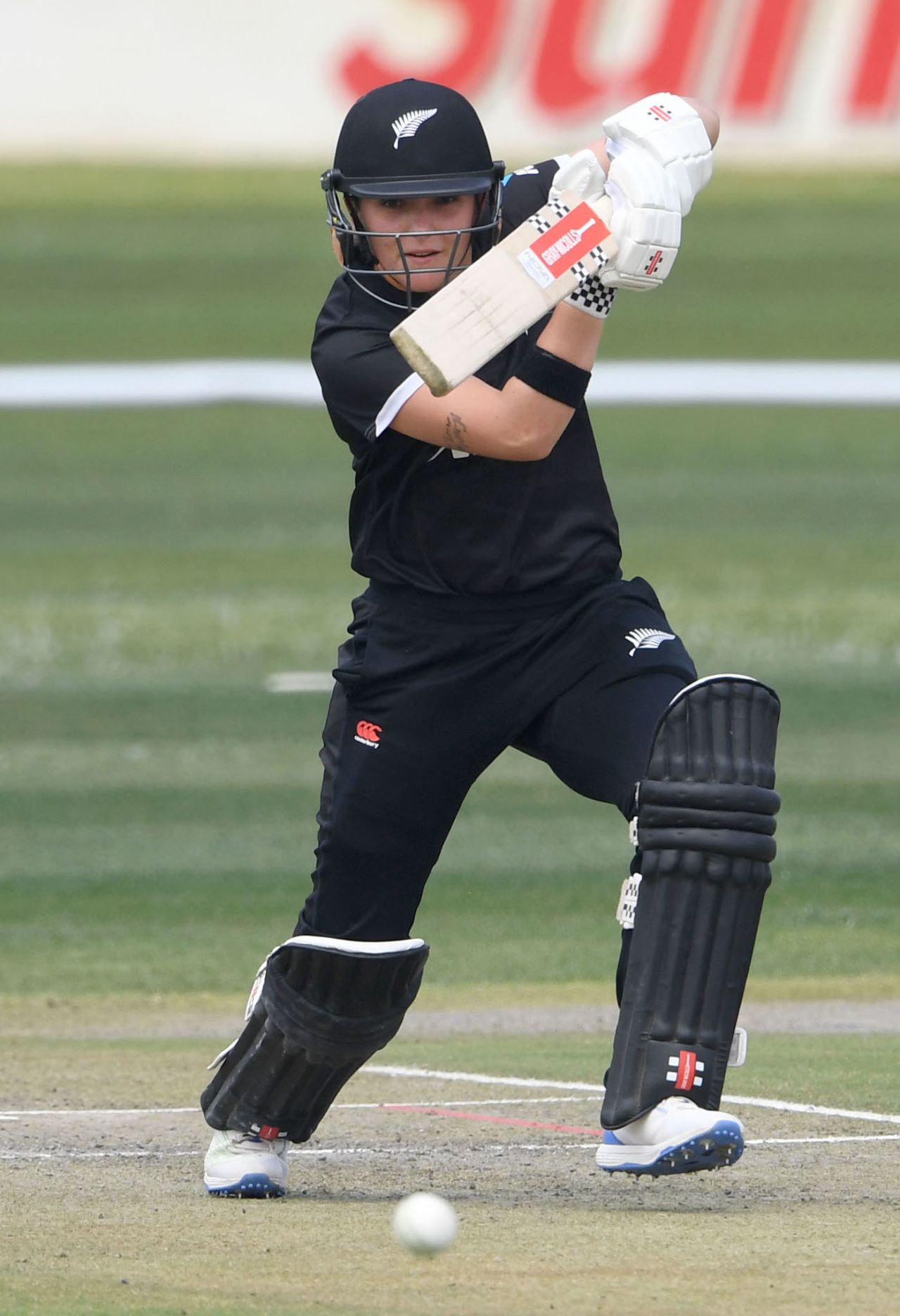 Amelia Kerr drives down the ground during her 37-ball 22, South Africa vs New Zealand, 1st women's ODI, Pietermaritzburg, September 24, 2023