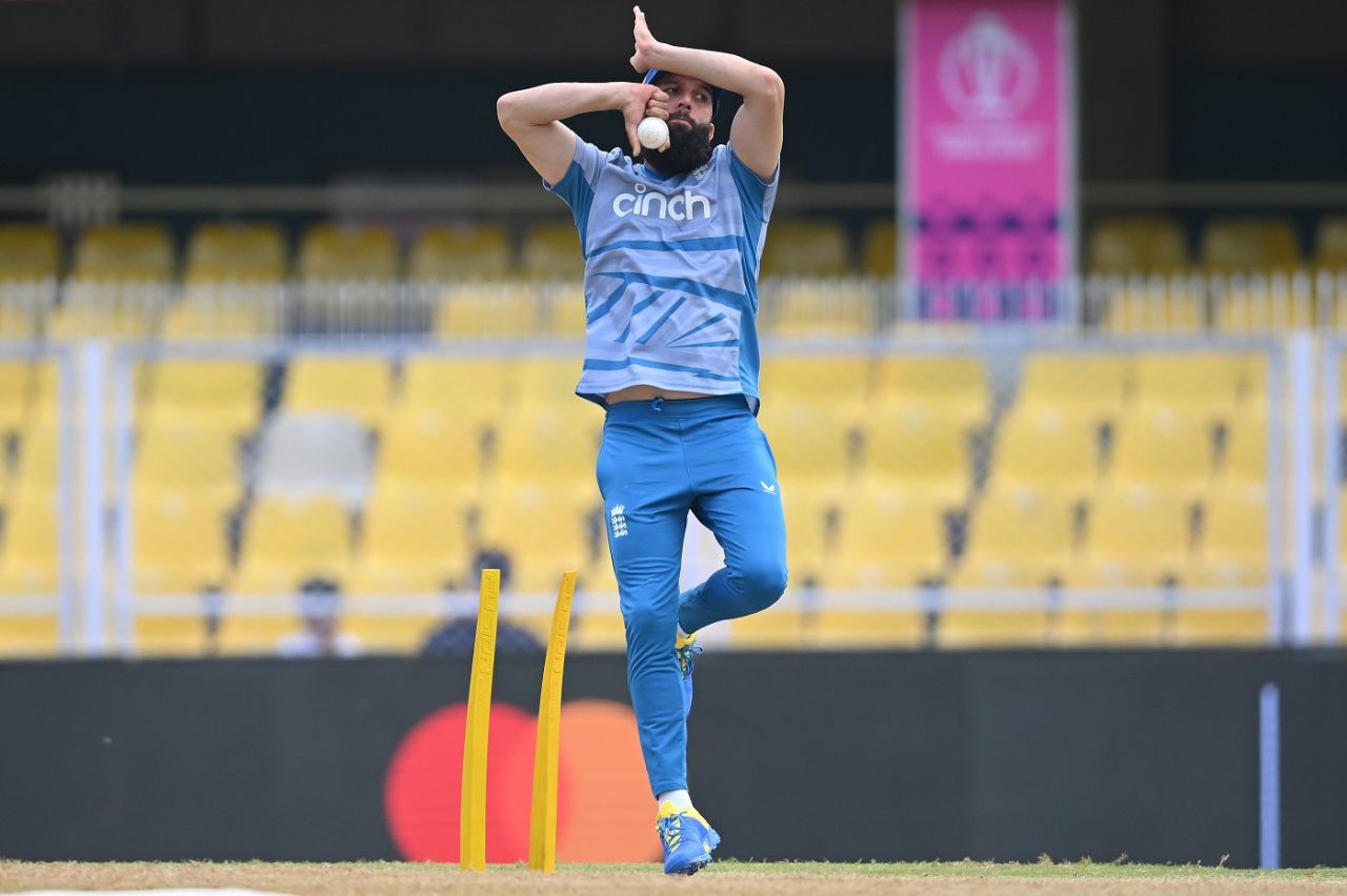 Moeen Ali warms up before the warm-up match against Bangladesh, Bangladesh vs England, warm-up game, ODI World Cup 2023, Guwahati, September 2, 2023