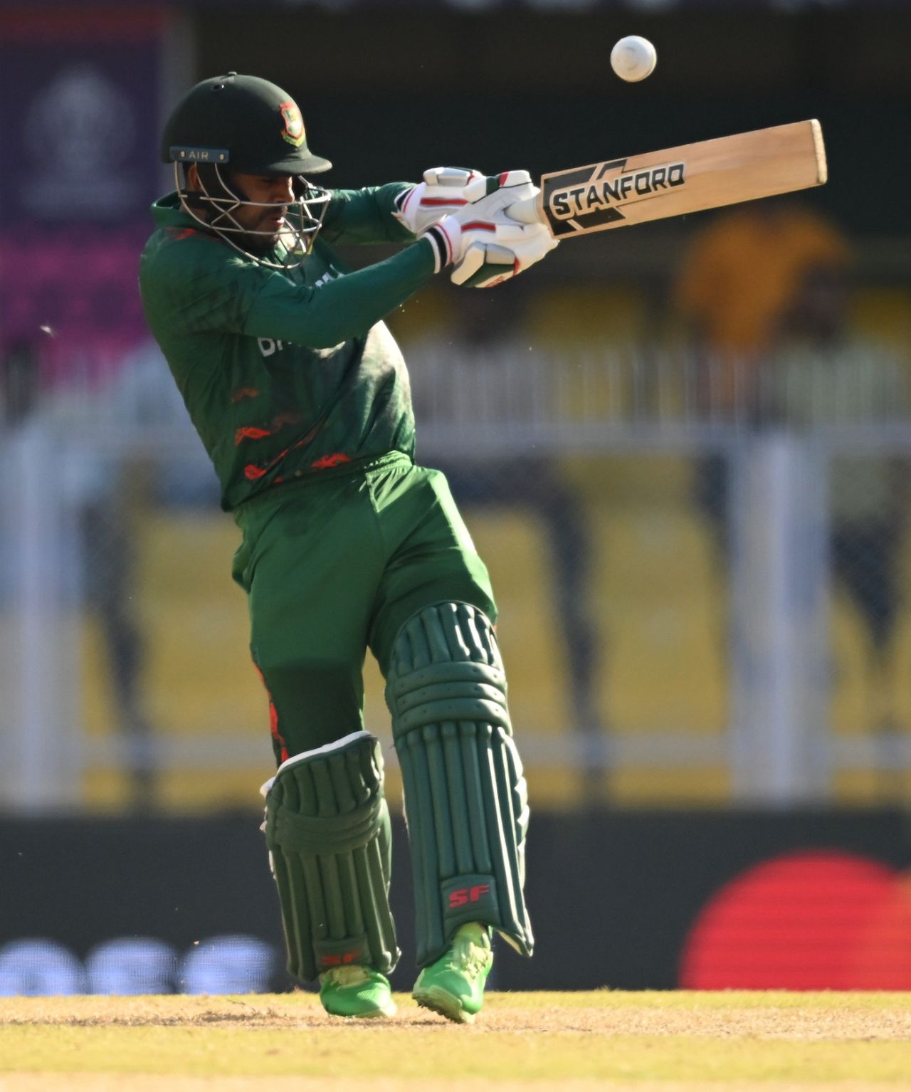 Mehidy Hasan Miraz played a useful hand from No. 4, Bangladesh vs England, World Cup warm-up, Guwahati, October 2,, 2023