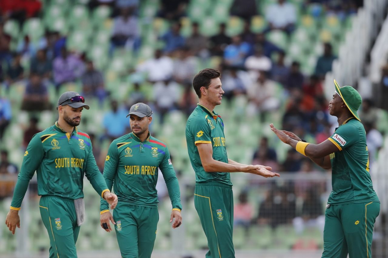 Marco Jansen celebrates a wicket, New Zealand vs South Africa, World Cup warm-up game, Thiruvananthapuram, October 2, 2023