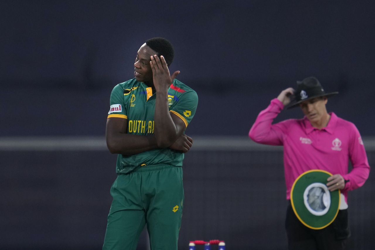 Kagiso Rabada had a tough day with the ball, New Zealand vs South Africa, World Cup warm-up game, Thiruvananthapuram, October 2, 2023