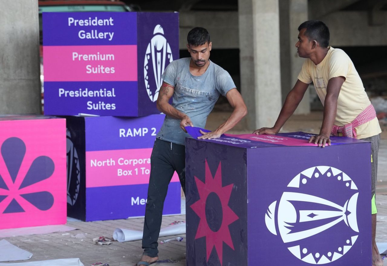 World Cup preparations are underway for the tournament opener, World Cup 2023, Ahmedabad, October 3, 2023
