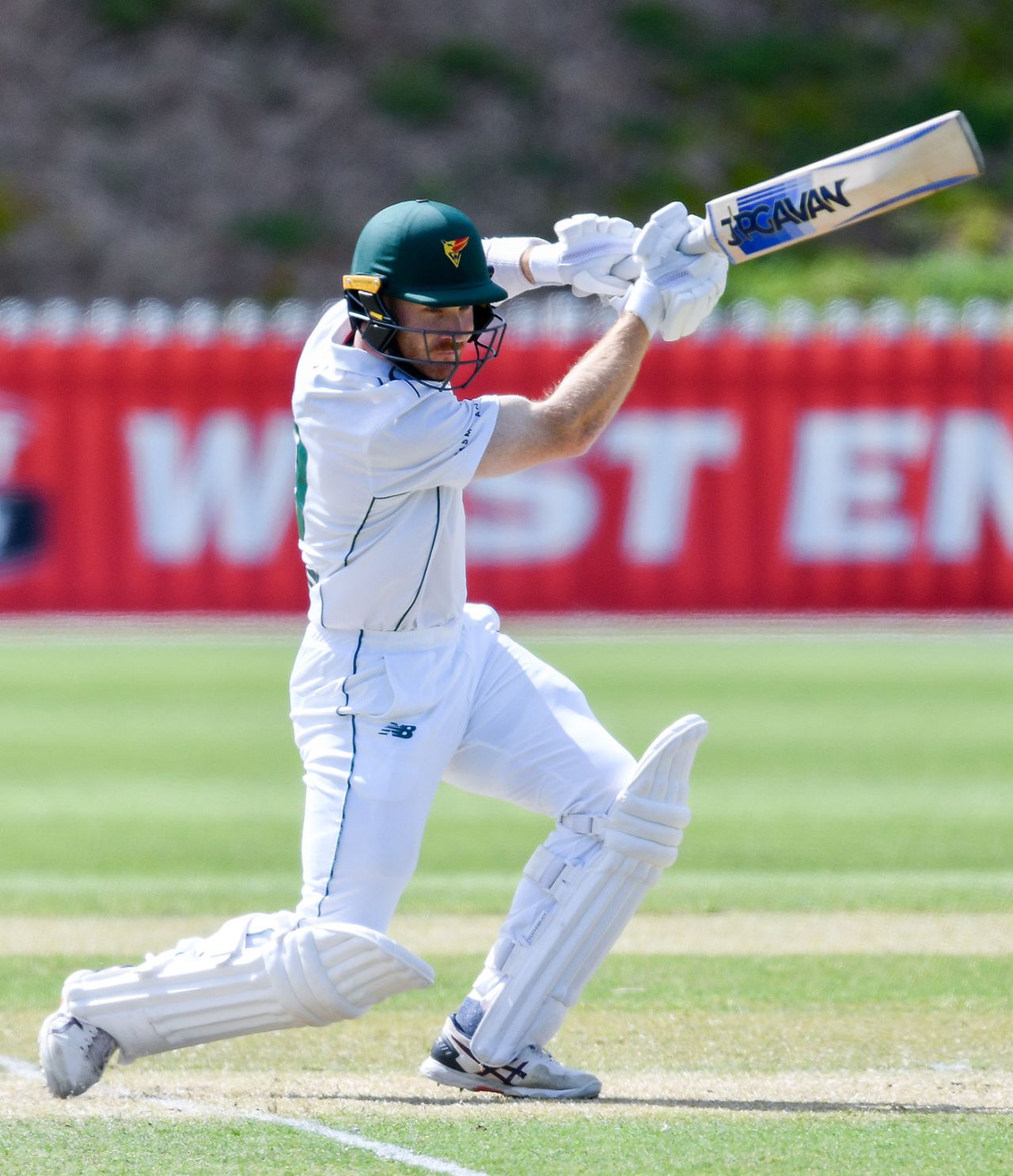 Charlie Wakim drives during his century, South Australia vs Tasmania, Sheffield Shield, Karen Rolton Oval, October 4, 2023