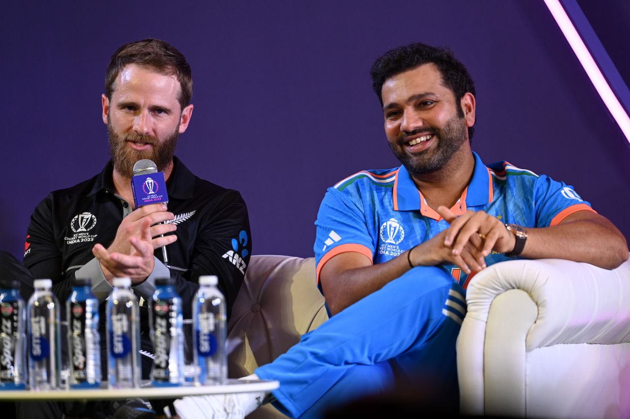 Kane Williamson had the company of Rohit Sharma while speaking, World Cup 2023, Ahmedabad, October 4, 2023