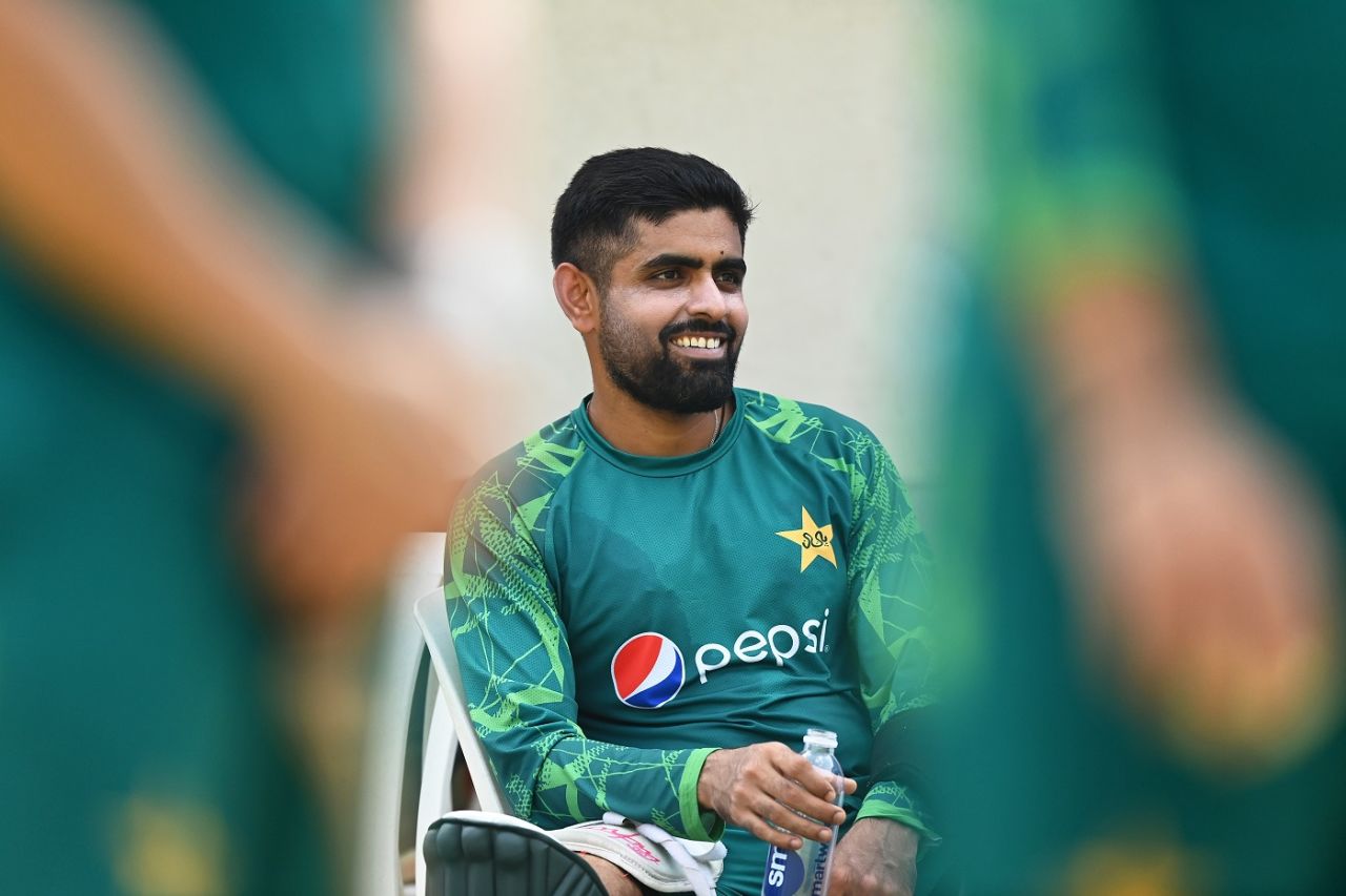 Babar Azam is all smiles at Pakistan's training ahead of their World Cup opener, Men's World Cup 2023, Hyderabad, October 5, 2023