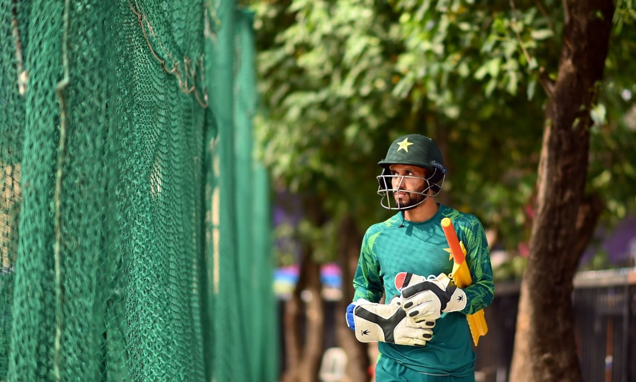 Agha Salman arrives at the nets, Men's ODI World Cup 2023, Hyderabad, October 5, 2023