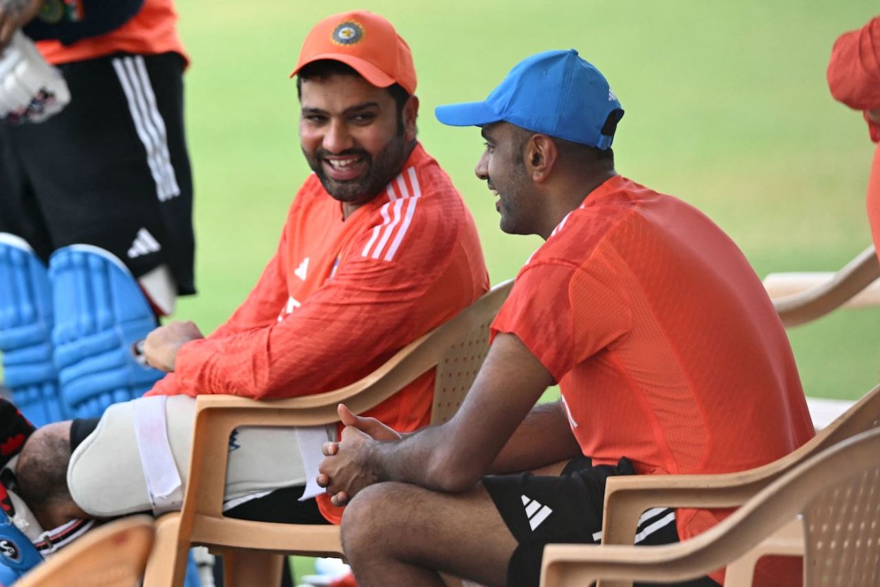 Rohit Sharma and R Ashwin were in good spirits at a nets session, World Cup 2023, Chennai, October 5, 2023