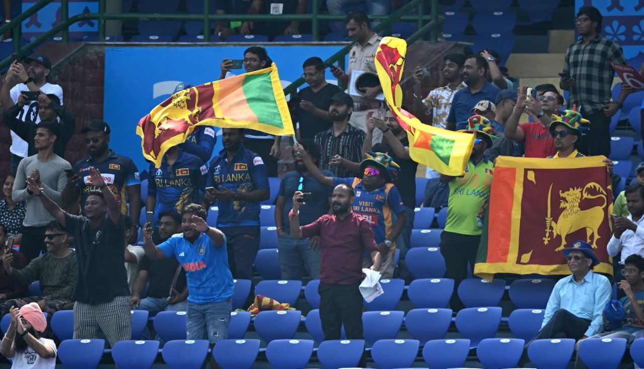 Sri Lanka fans at Ferozshah Kotla, South Africa vs Sri Lanka, World Cup, Delhi, October 7, 2023