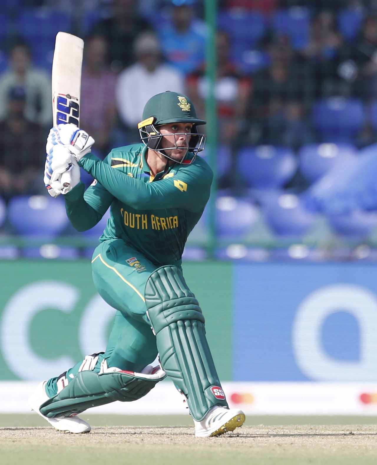 Quinton de Kock lines up to play the reverse sweep, South Africa vs Sri Lanka, World Cup, Delhi, October 7, 2023